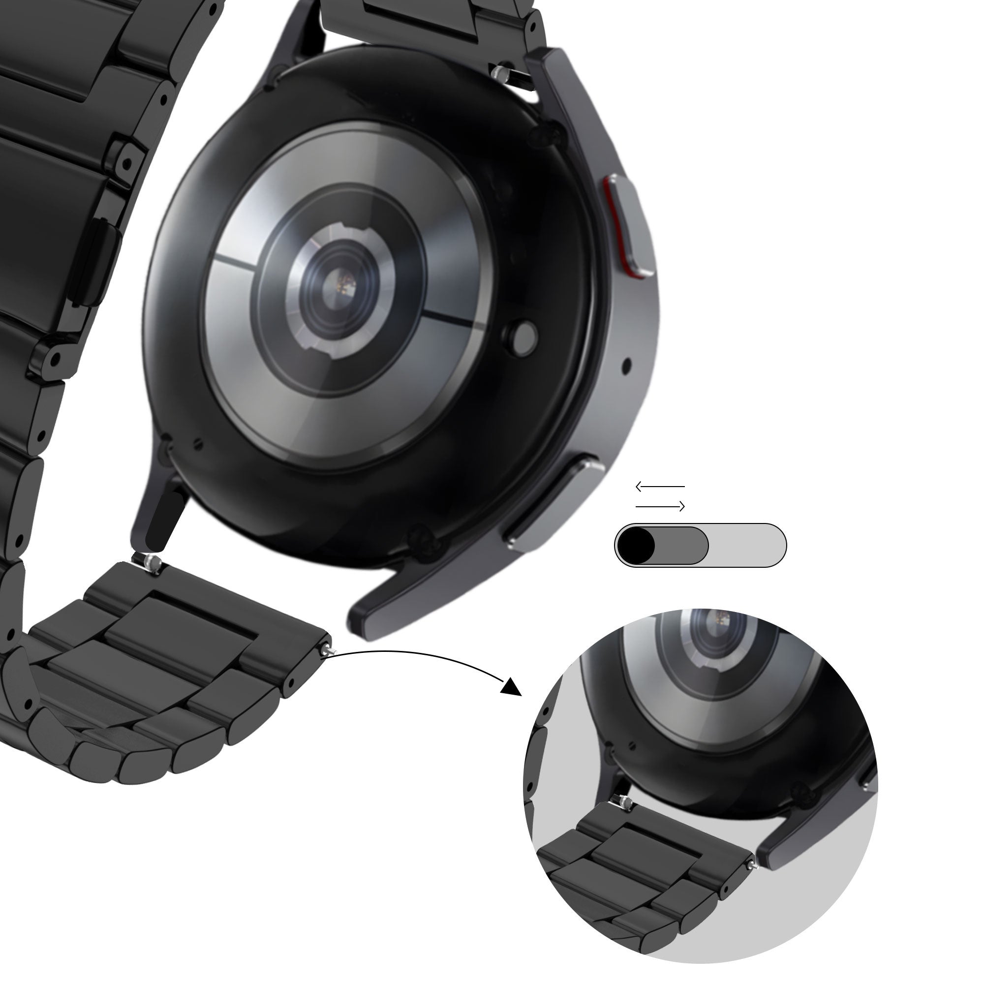 Bandz Huawei Watch 5 - 46mm Steel Strap 'Classic' (Black)