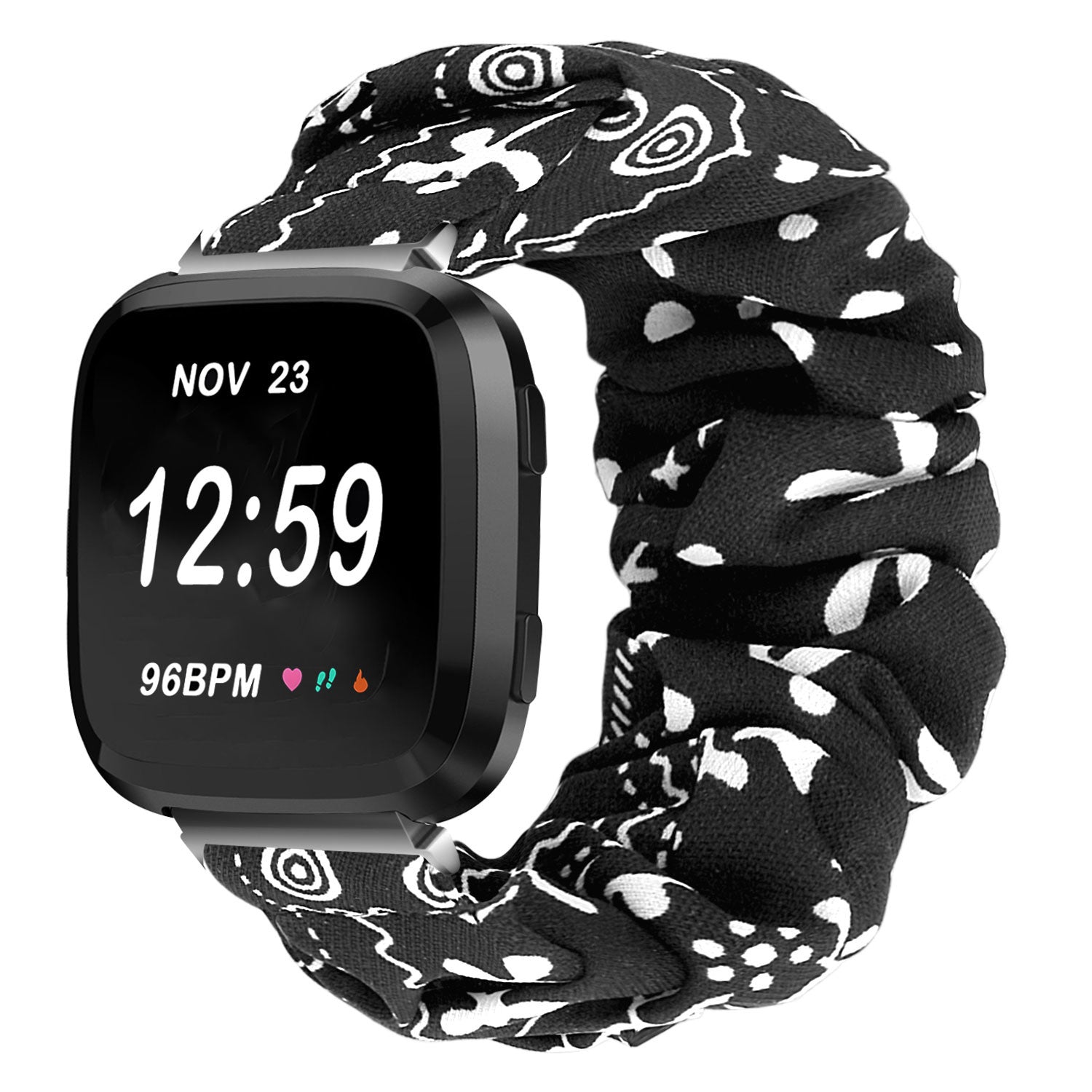 Fitbit Versa Versa 2 Scrunchie Strap Black Mix