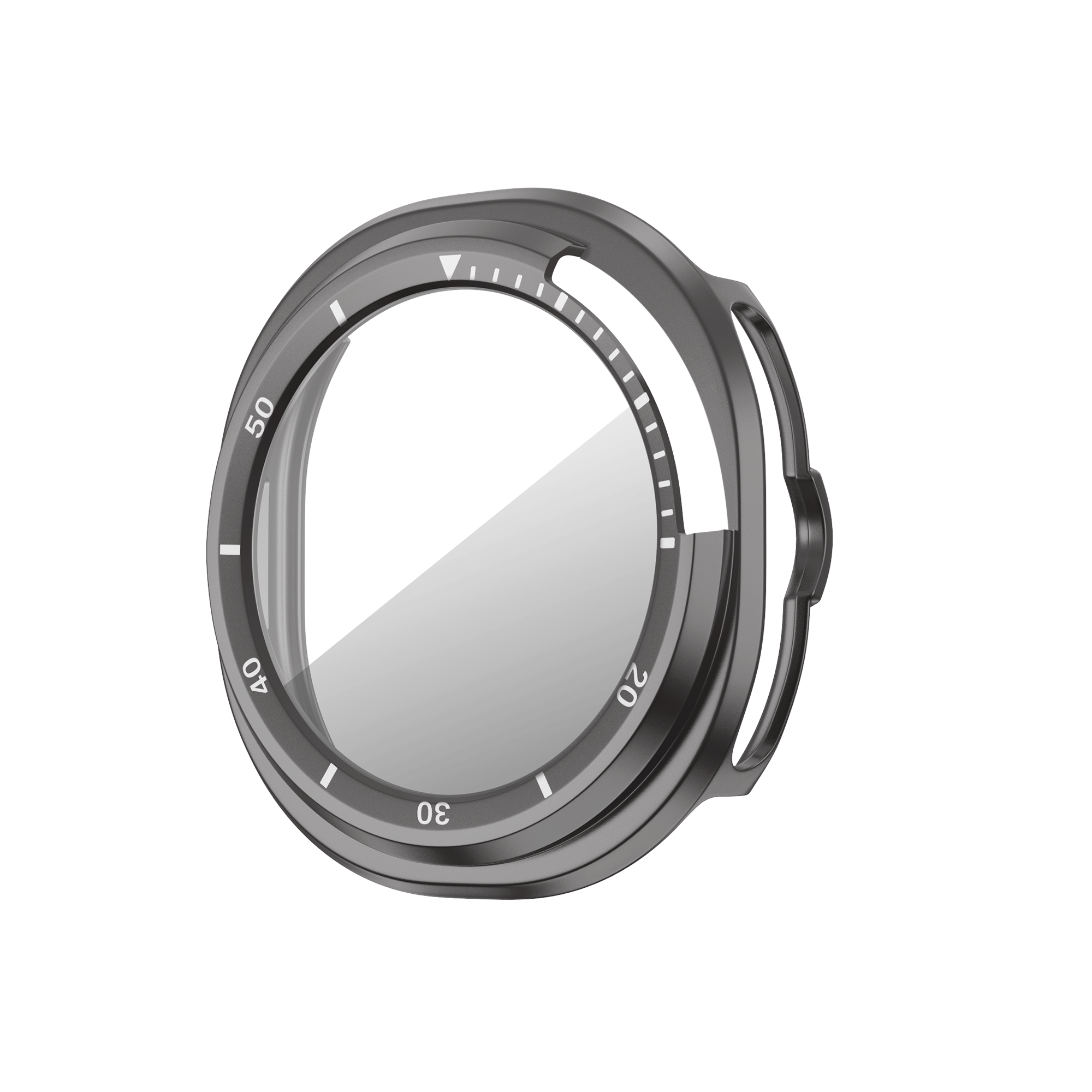 Bandz Samsung Galaxy Watch 8 Classic Bezel Cover with Glass (Titanium Grey/White)