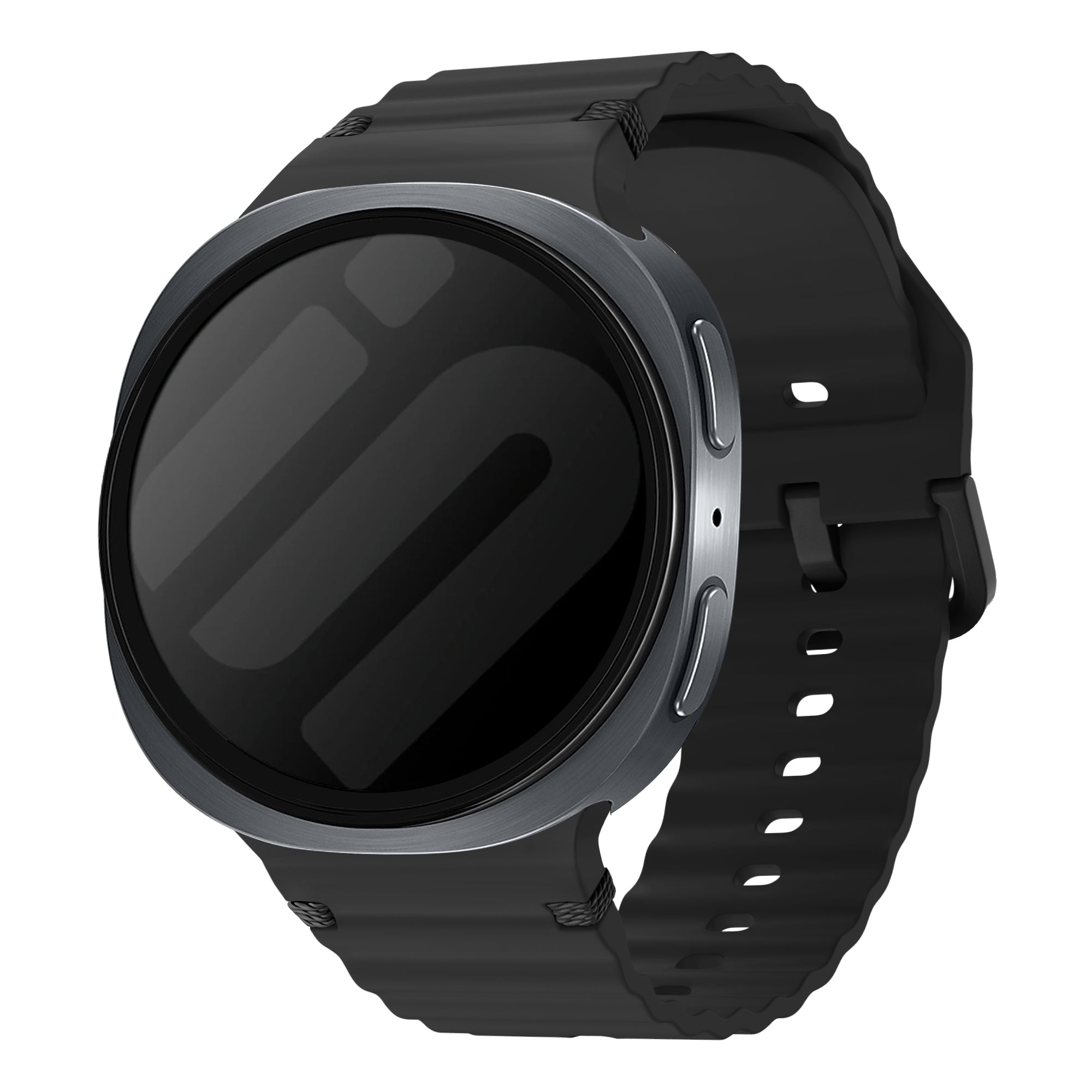 Samsung Galaxy Watch 8 - 44mm Wave Silicone Strap (Black)
