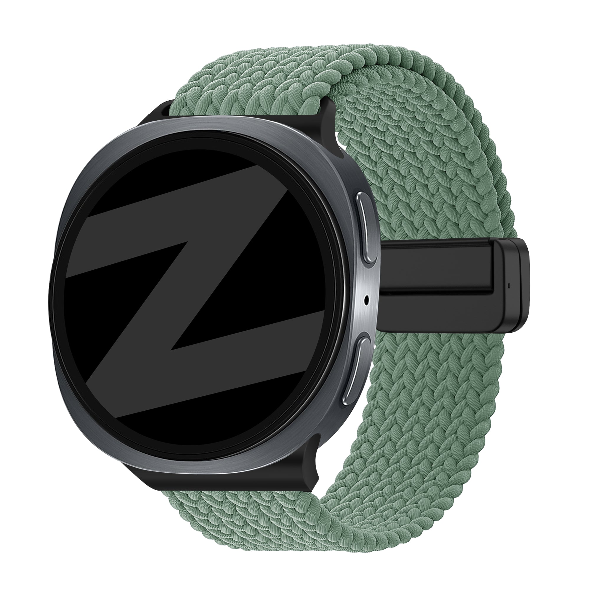 Bandz Samsung Galaxy Watch 8 - 44mm Magnetic Braided Strap (Pine Green)
