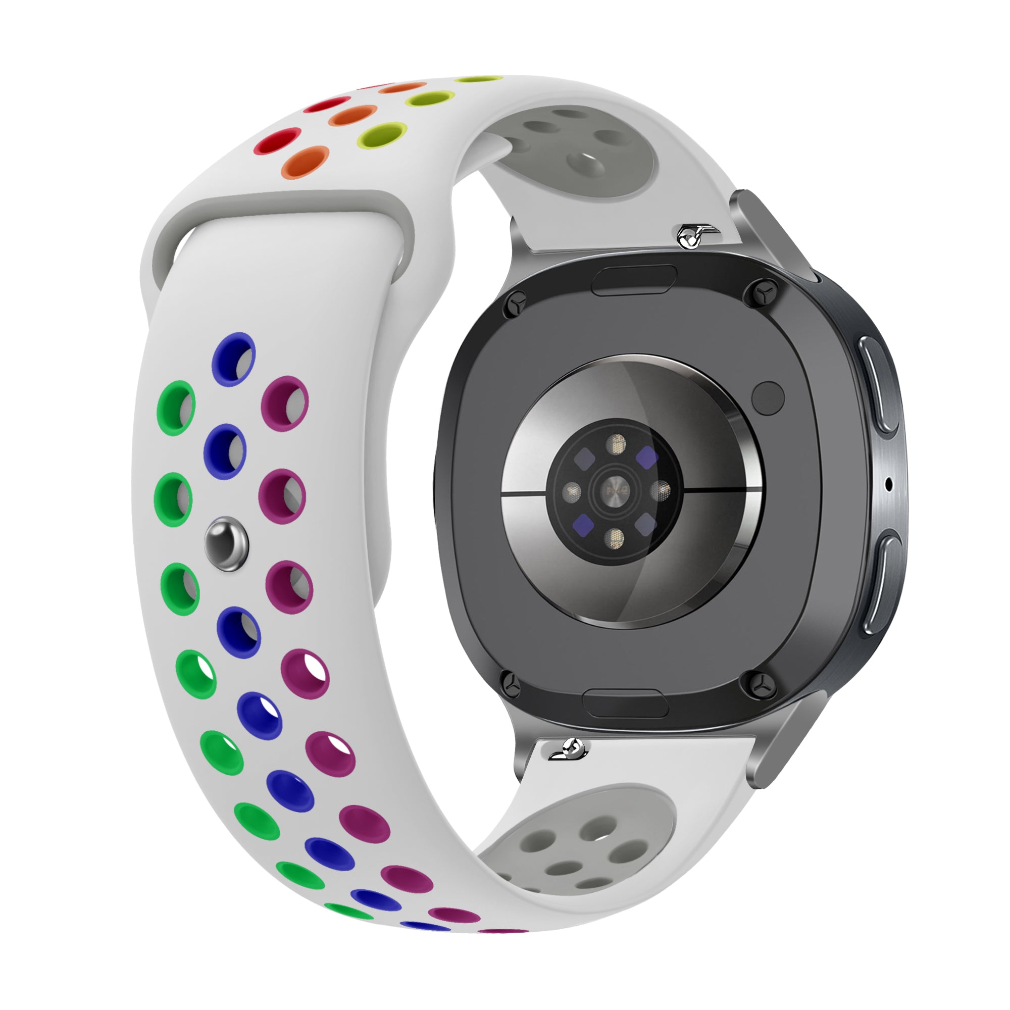 Samsung Galaxy Watch 8 - 40mm Sport Strap (White/Colourful)