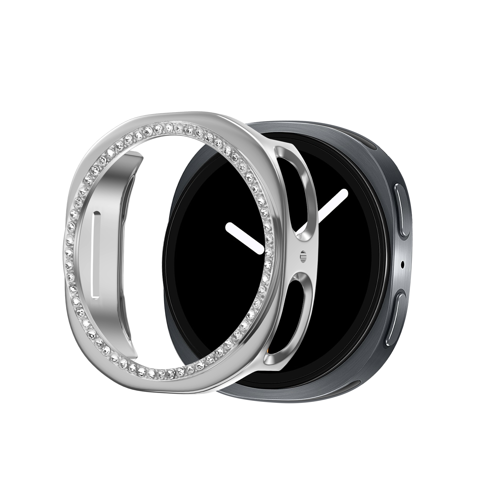 Bandz Samsung Galaxy Watch 8 - 40mm Diamond PC Case (Silver)