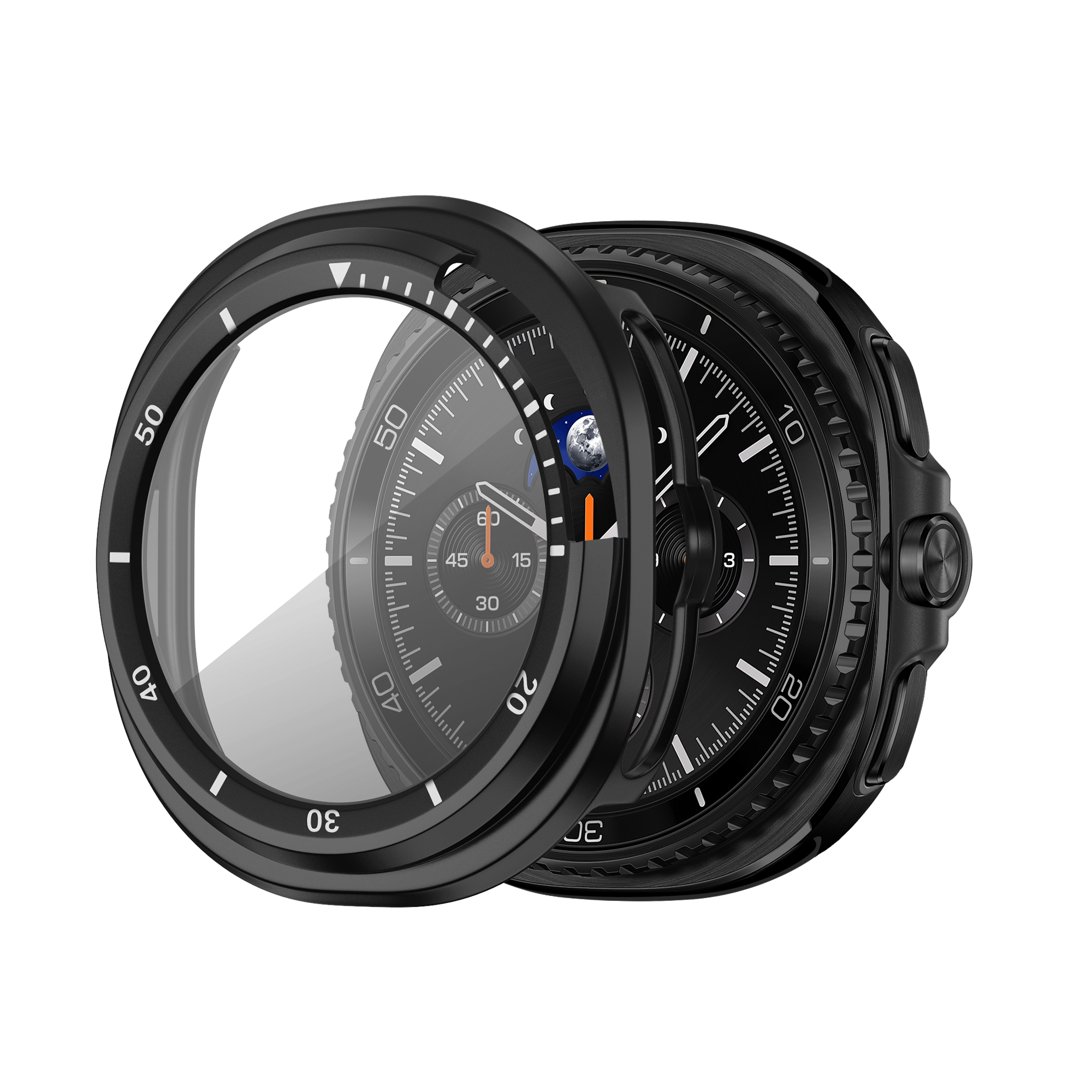 Bandz Samsung Galaxy Watch 8 Classic Bezel Cover with Glass (Black/White)