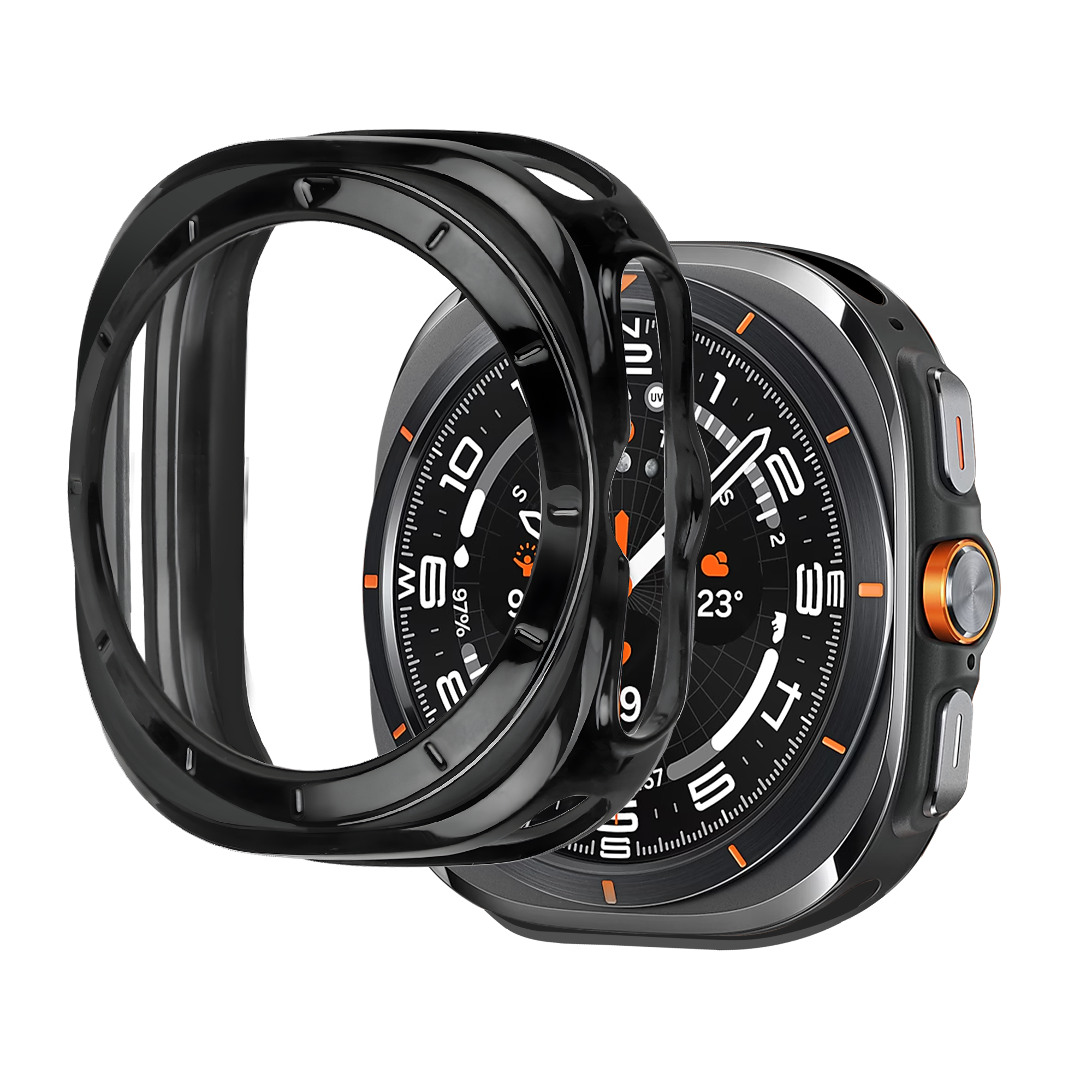 Bandz Samsung Galaxy Watch Ultra Galvanized TPU Case  (Black)