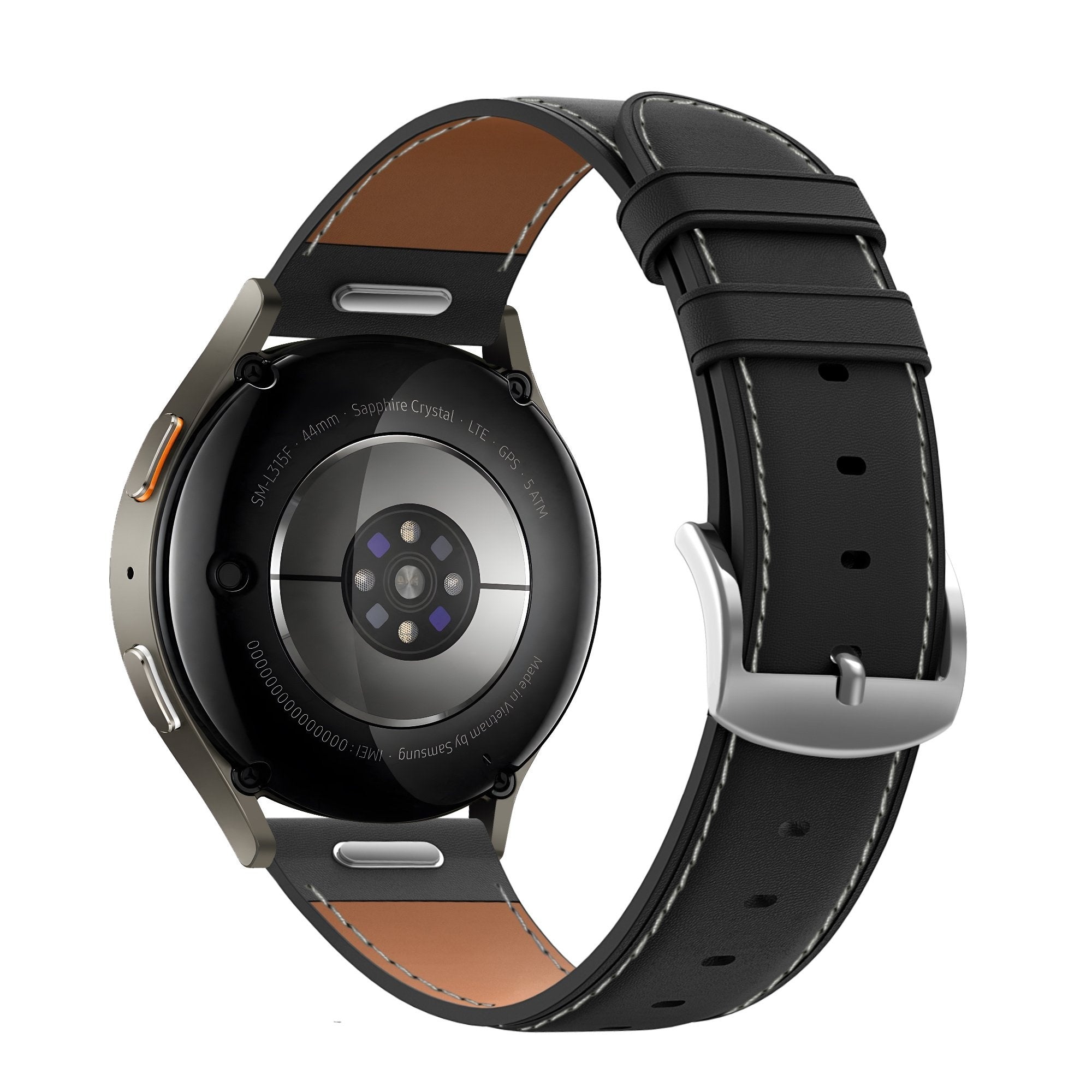 Bandz Samsung Galaxy Watch 4 Classic 46mm Leather Strap 'Easy Fit' (Black)