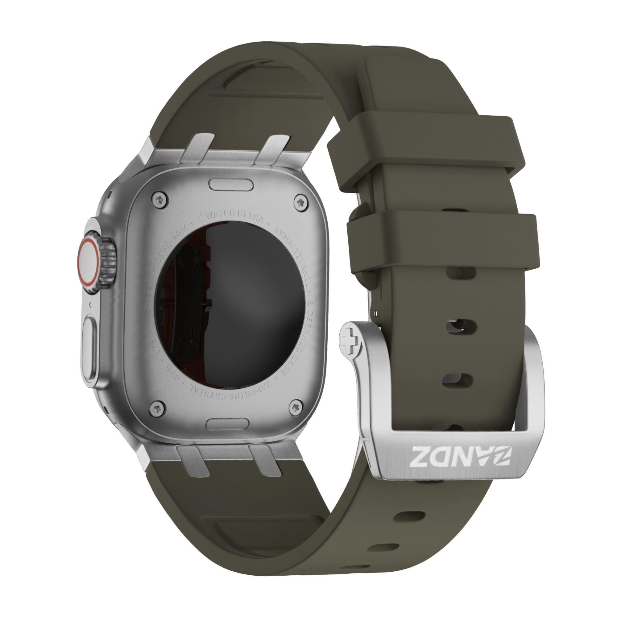 Bandz Apple Watch Silicone Strap 'Luxe Liquid' (Brown With Silver)