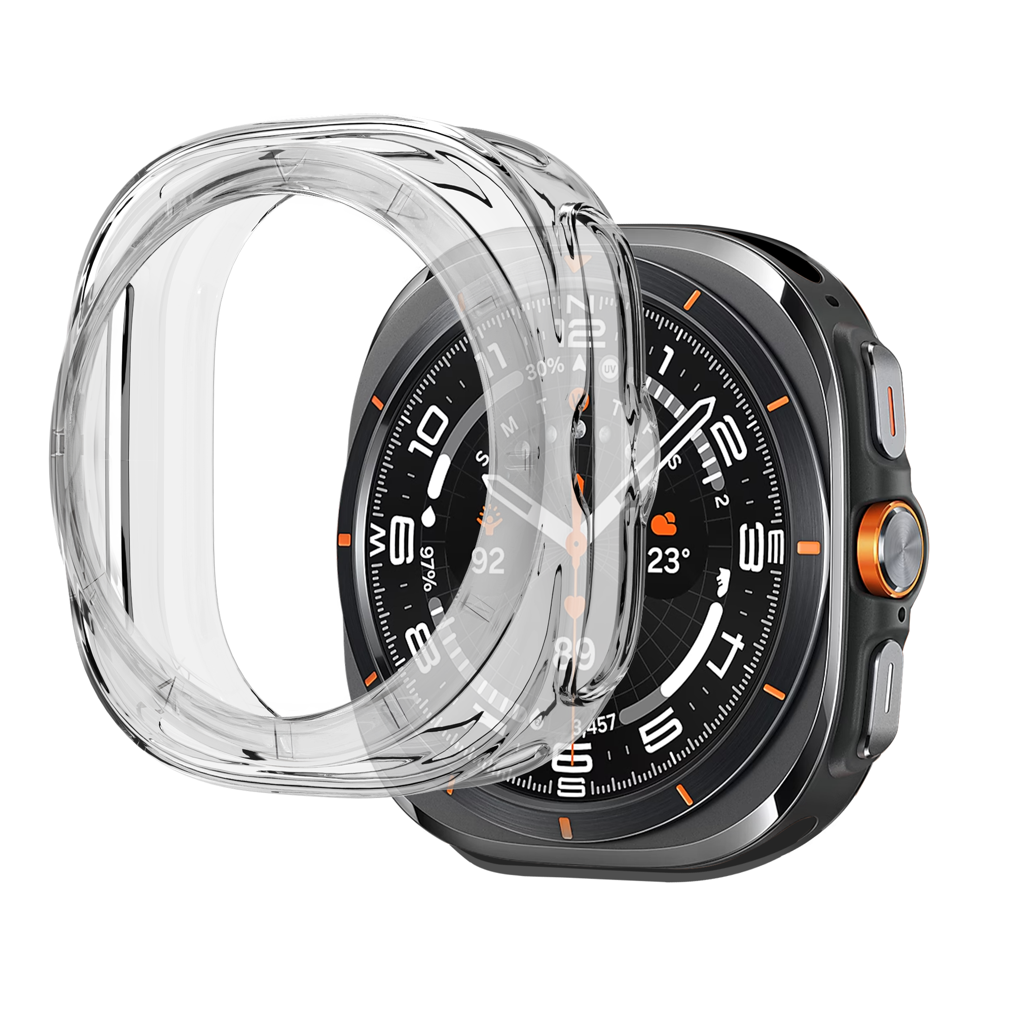 Bandz Samsung Galaxy Watch Ultra Galvanized TPU Case  (Transparent)