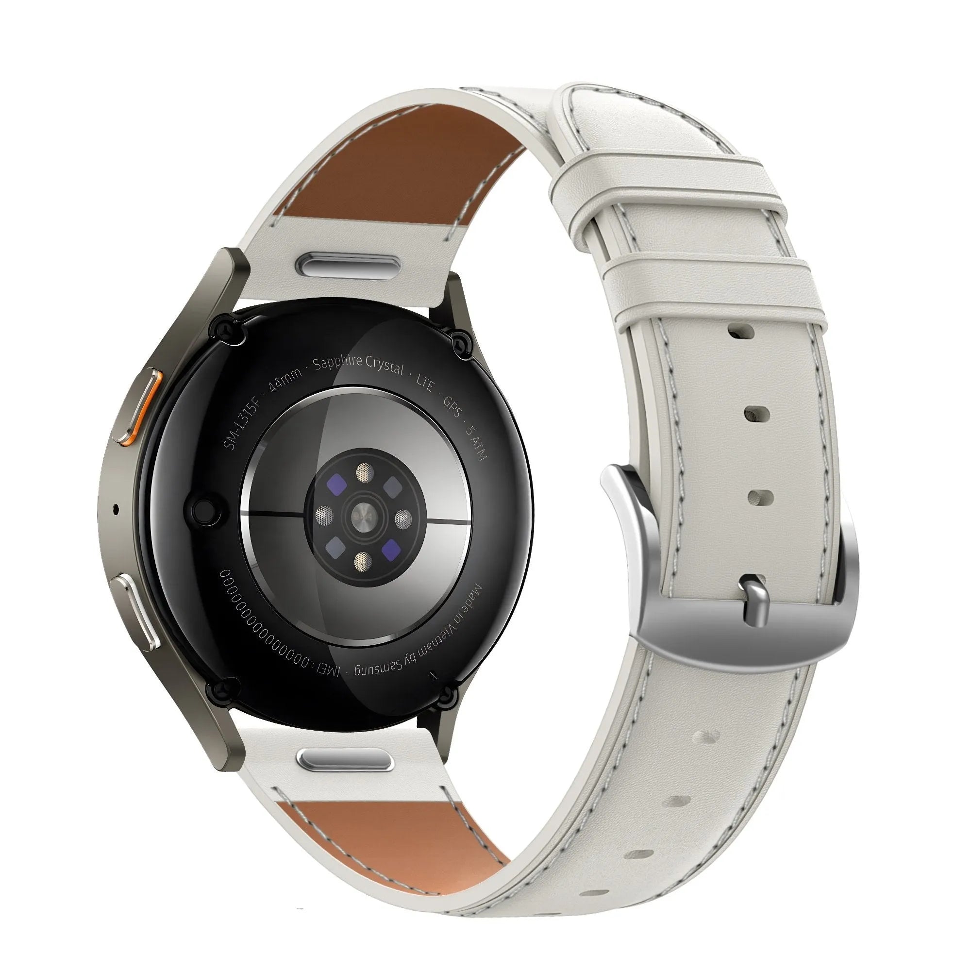 Bandz Fossil Gen 5e - 42mm Leather Strap 'Easy Fit' (White)