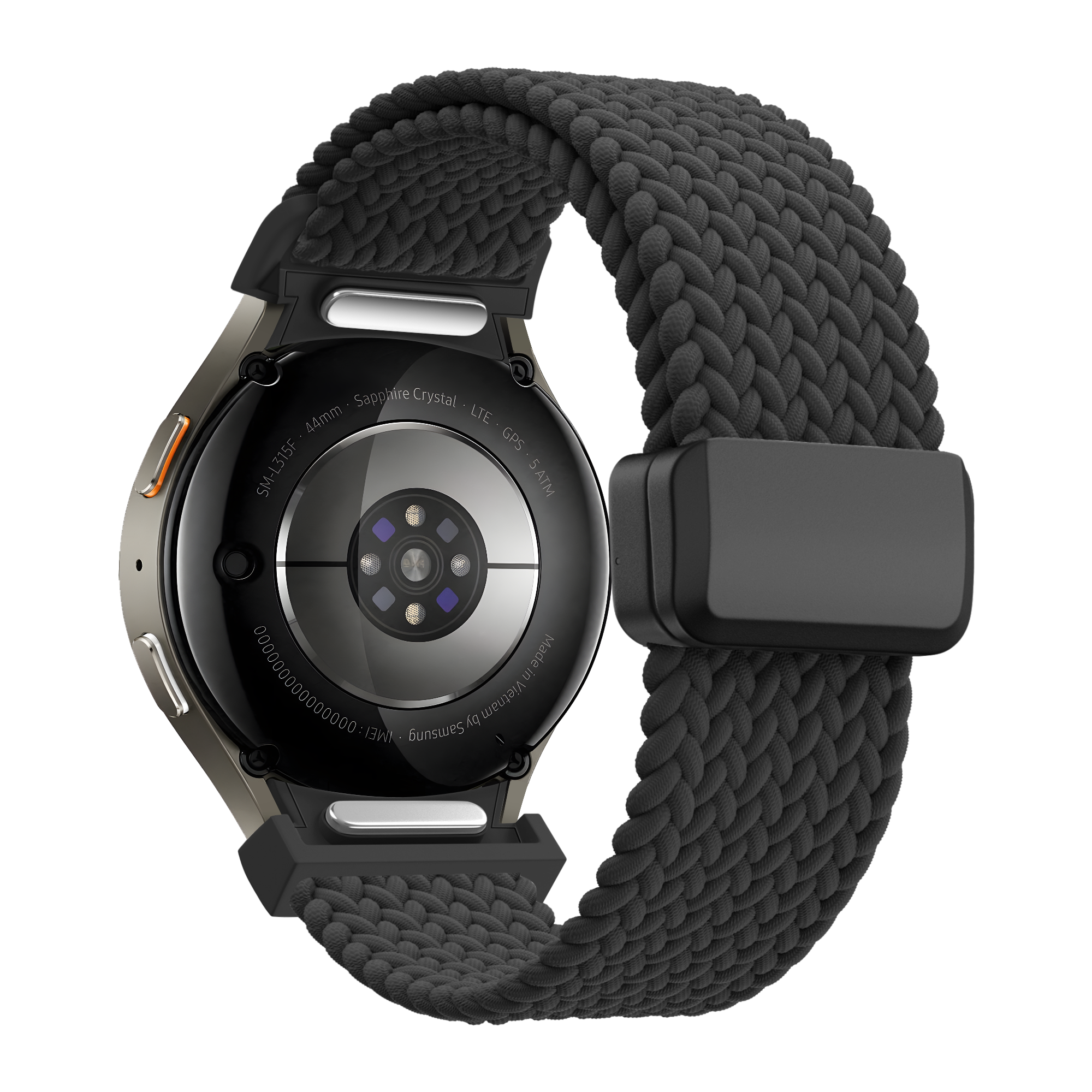 Bandz Samsung Galaxy Watch 5 - 40mm Braided Strap 'Easy Fit' (Black)