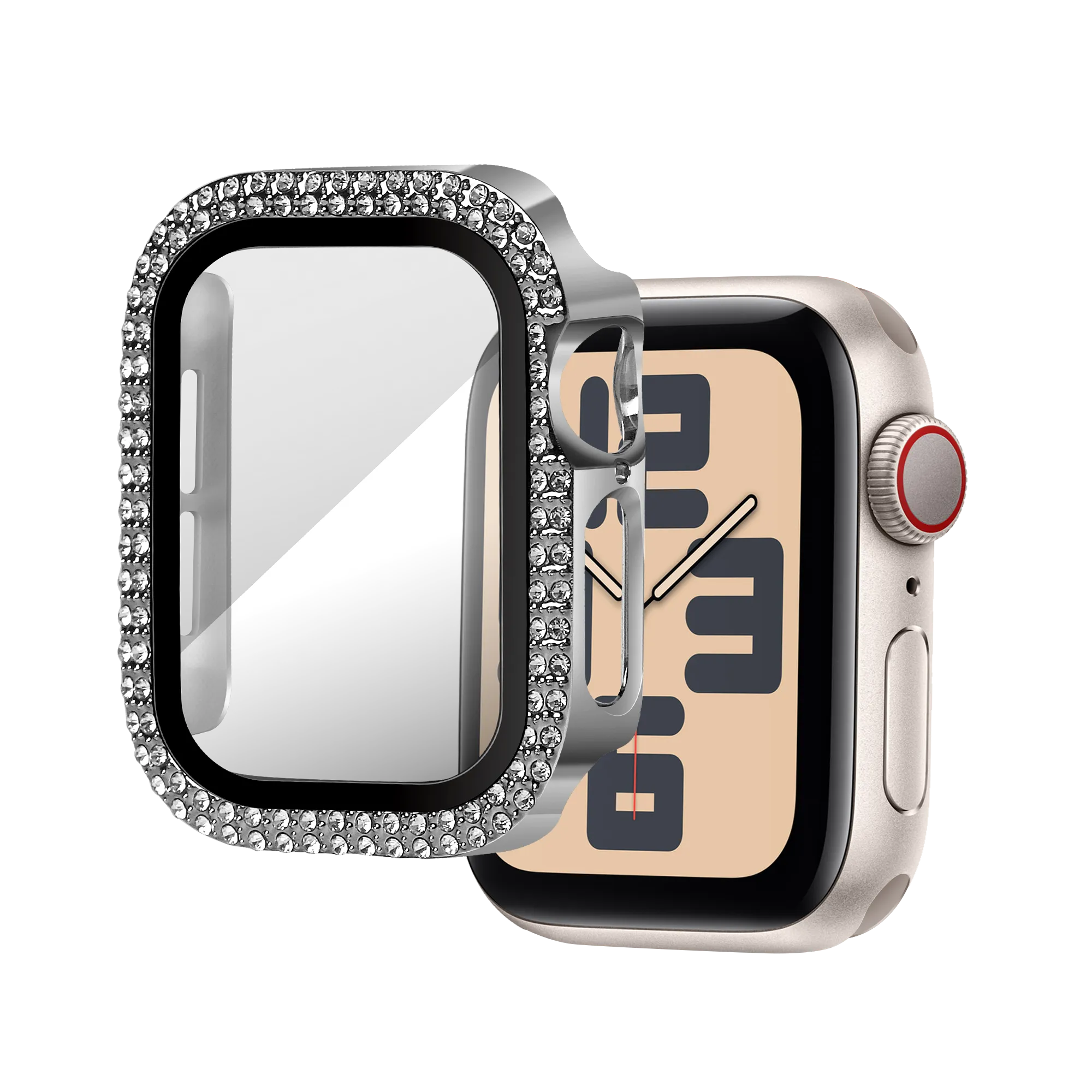 Bandz Apple Watch 10/11 - 42mm Diamond Case with Glass (Silver)