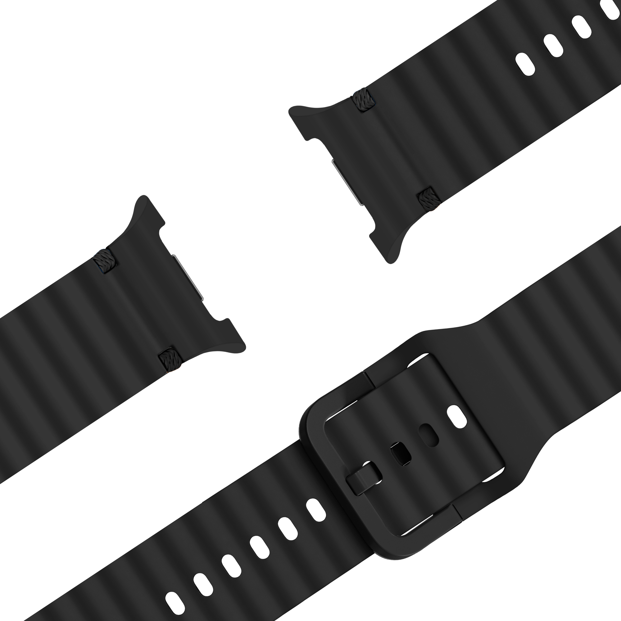 Samsung Galaxy Watch 8 Classic Wave Silicone Strap (Black)