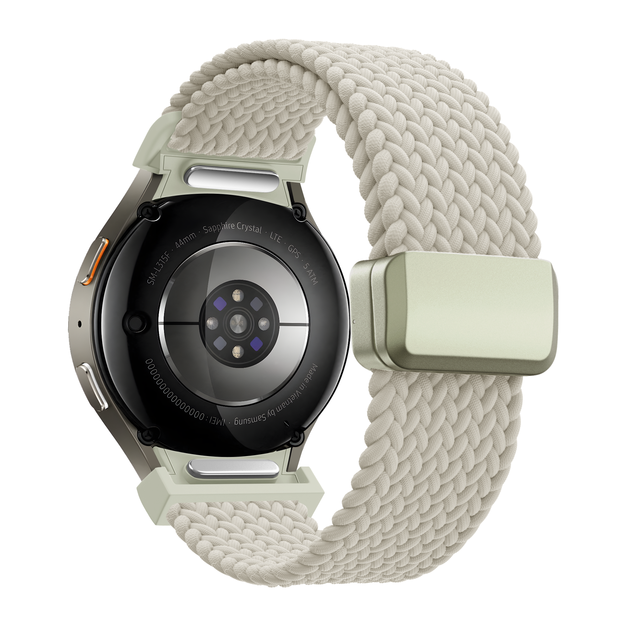 Bandz Samsung Galaxy Watch 4 Classic 46mm Braided Strap 'Easy Fit' (Starlight)