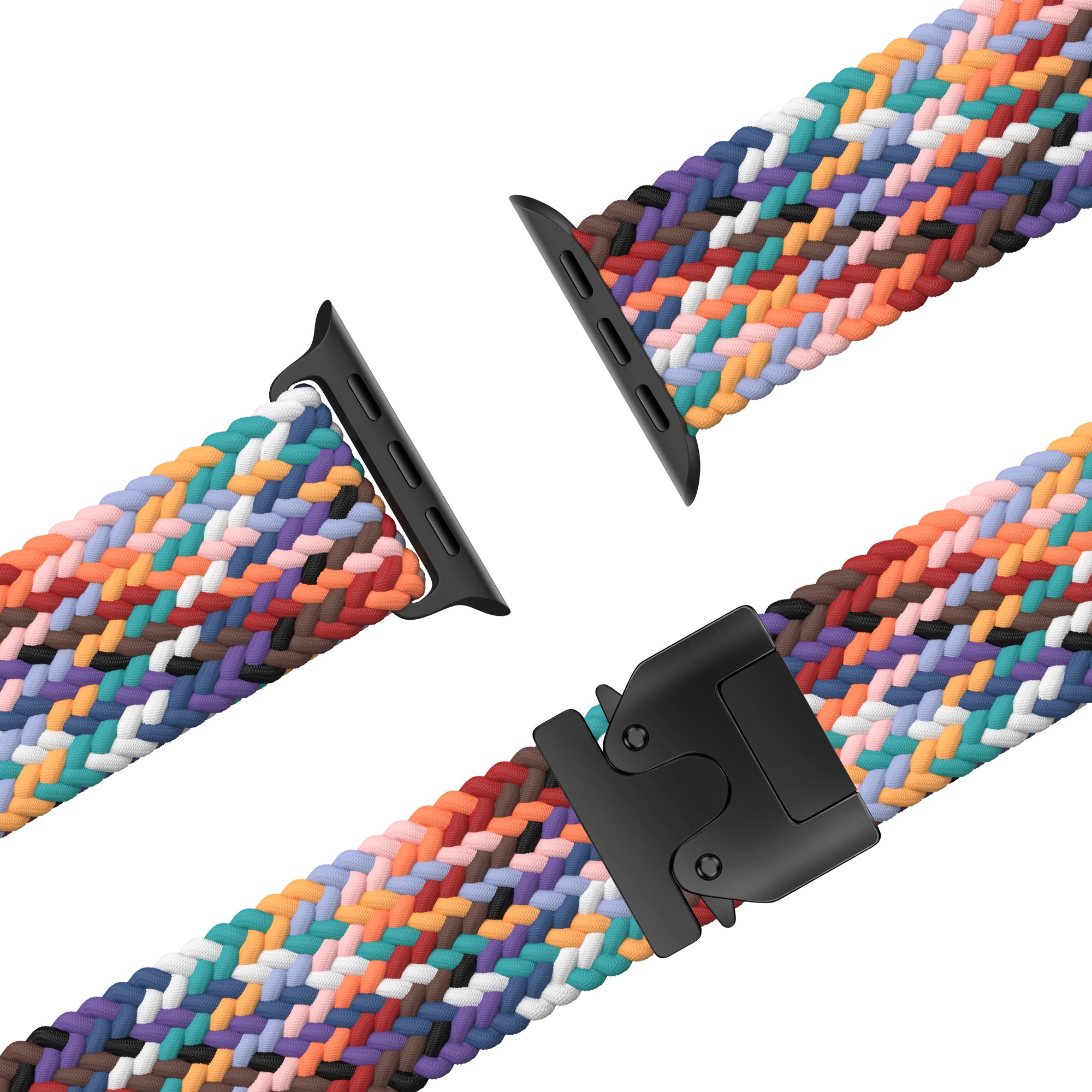 Bandz Apple Watch Braided Nylon Strap with P-Buckle (Rainbow)