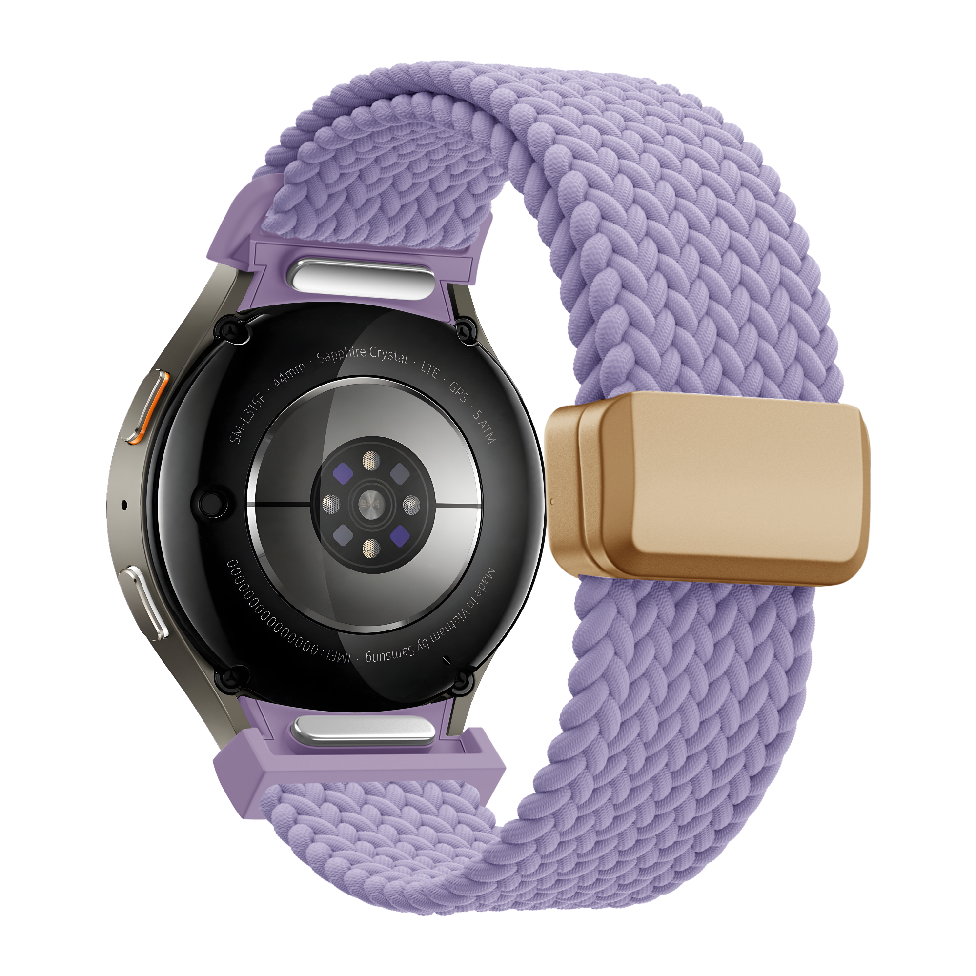 Bandz Samsung Galaxy Watch 5 - 44mm Braided Strap 'Easy Fit' (Lilac)