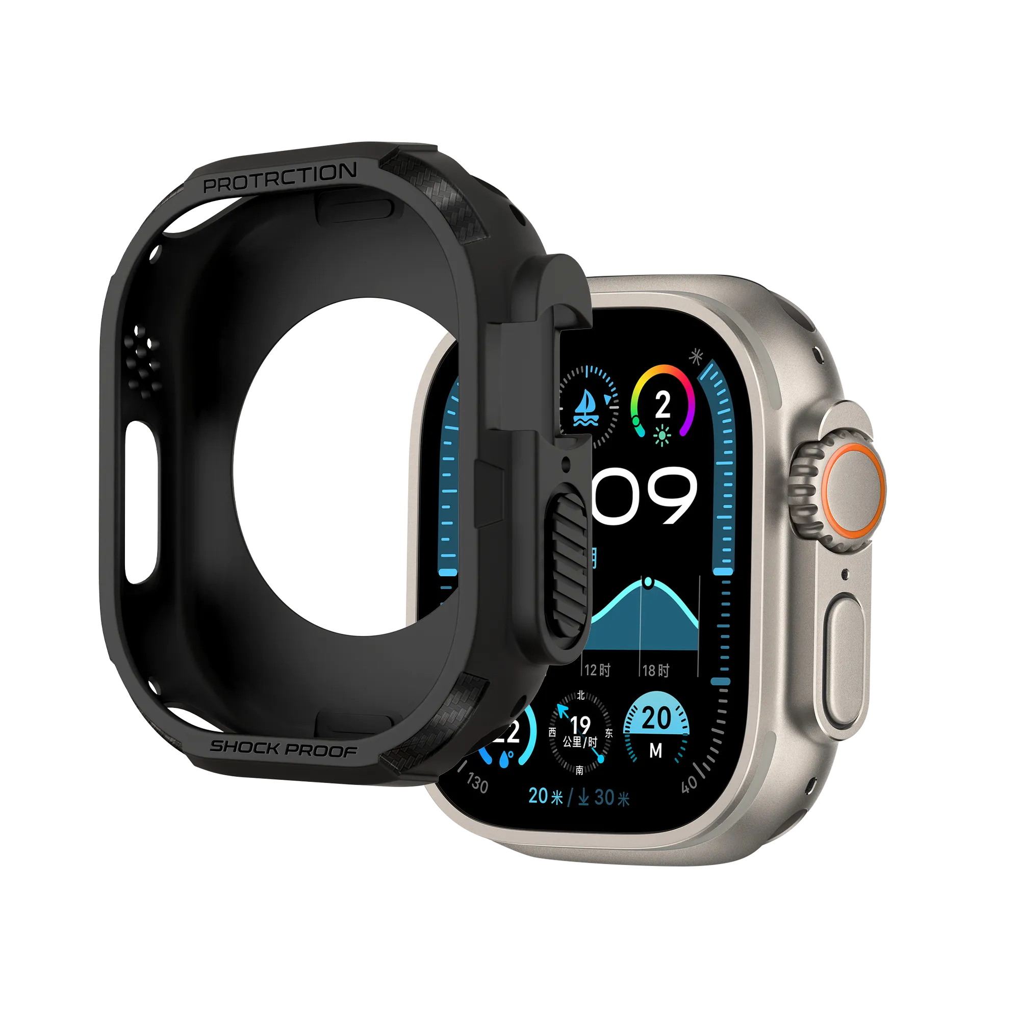 Bandz Apple Watch Ultra - 49mm Rugged TPU Case (Black)
