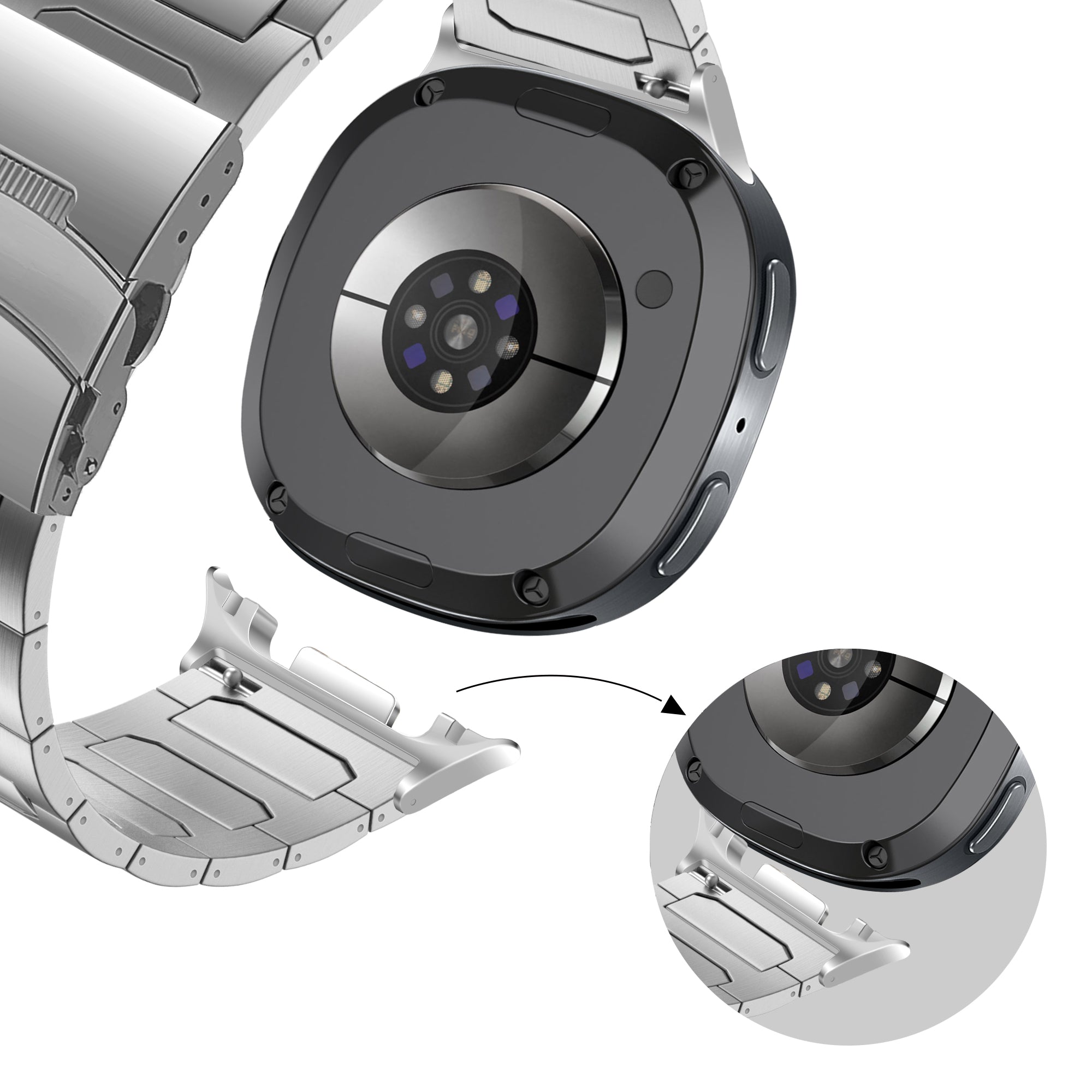 Bandz Samsung Galaxy Watch 8 - 40mm Titanium Strap 'Deluxe' (Silver)