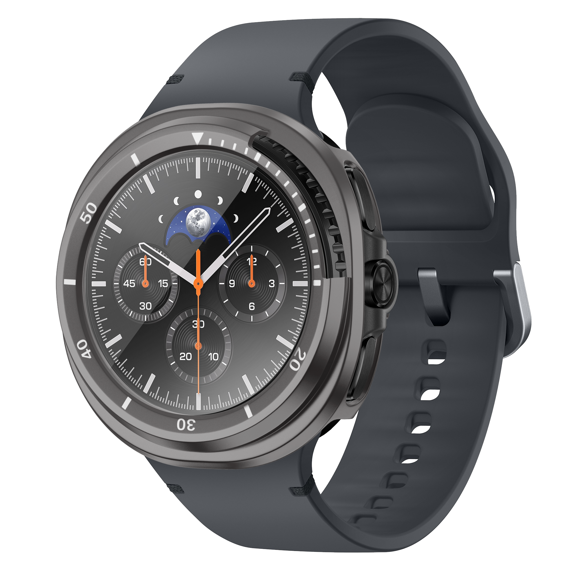 Bandz Samsung Galaxy Watch 8 Classic Bezel Cover with Glass (Titanium Grey/White)