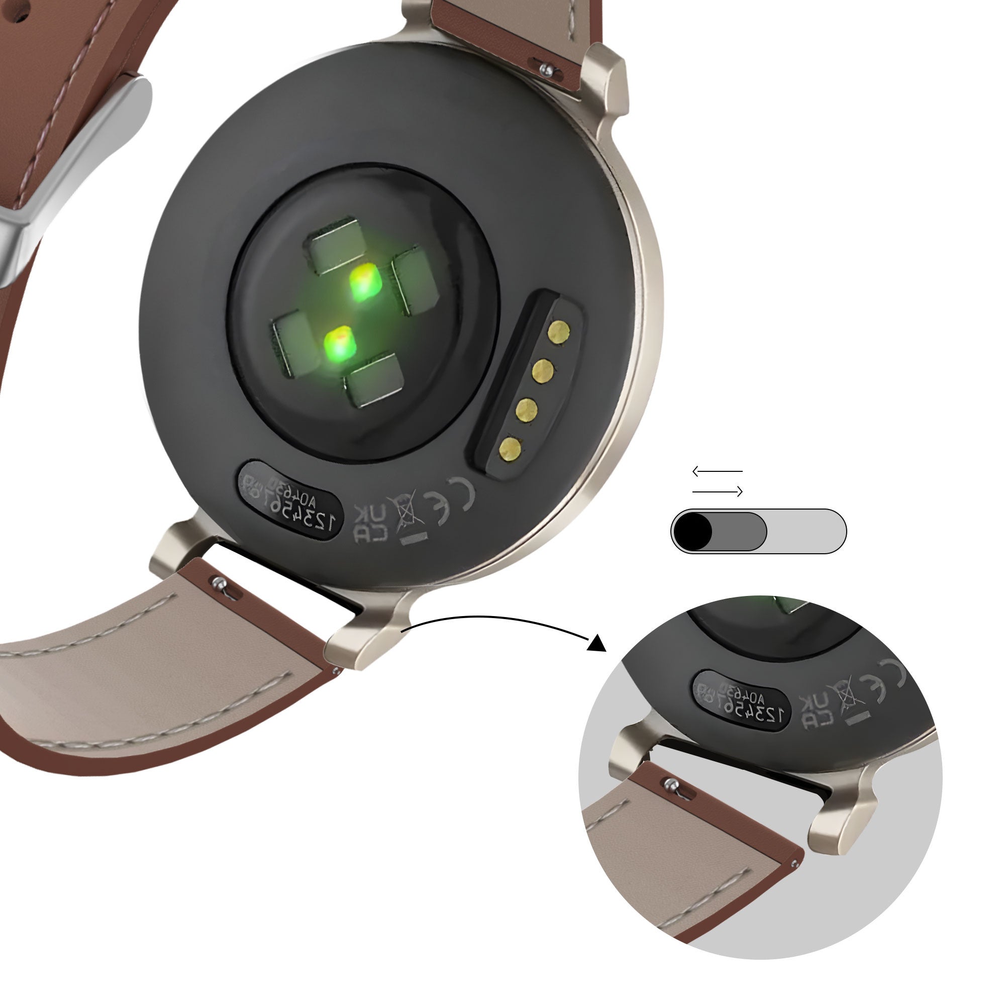 Watch Strap Leather 14mm - Quick Release (Brown)