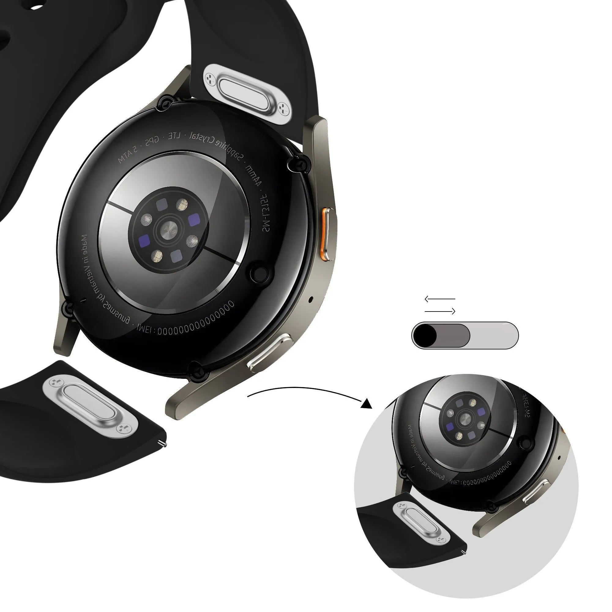 Bandz Oppo Watch X2 Mini Sport Strap 'Easy Fit' (Black)