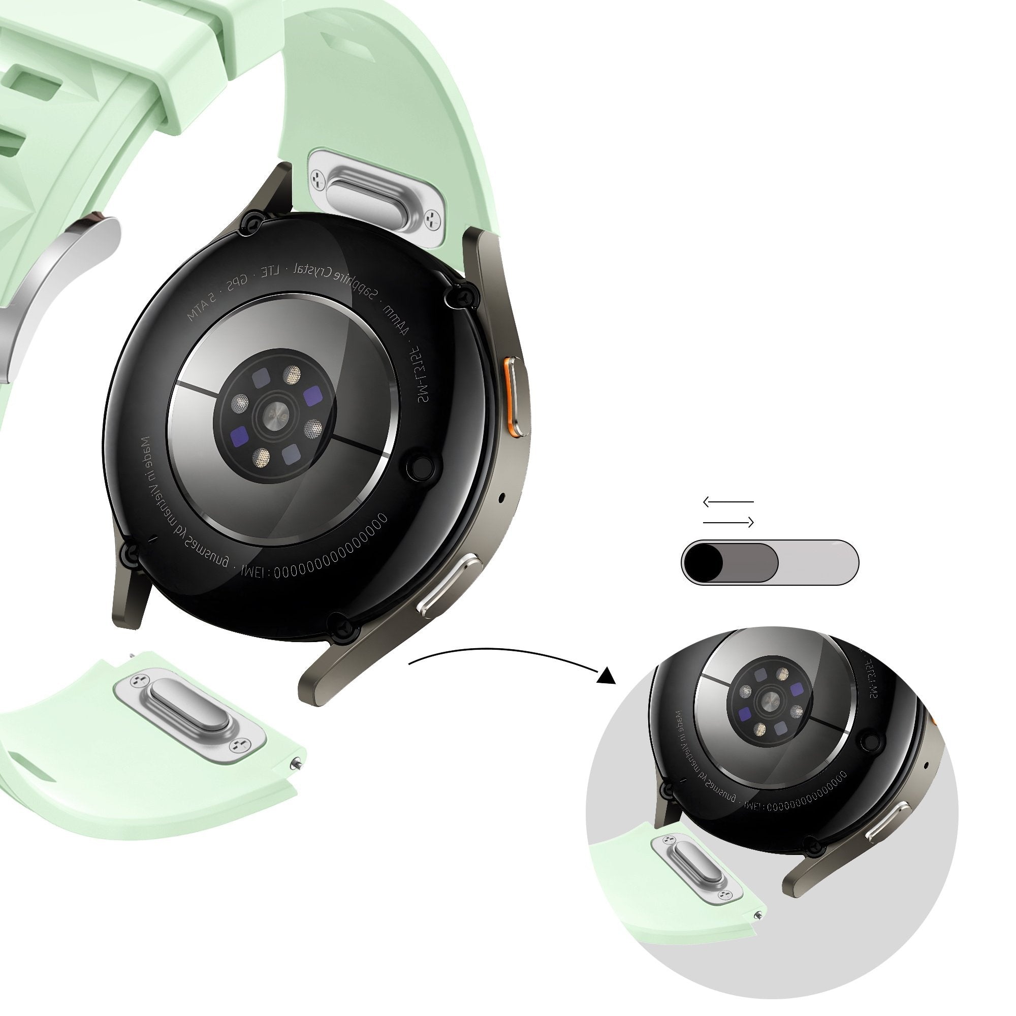 Bandz Huawei Watch GT 5 - 41mm Silicone Strap 'Easy Fit' (Light Green)