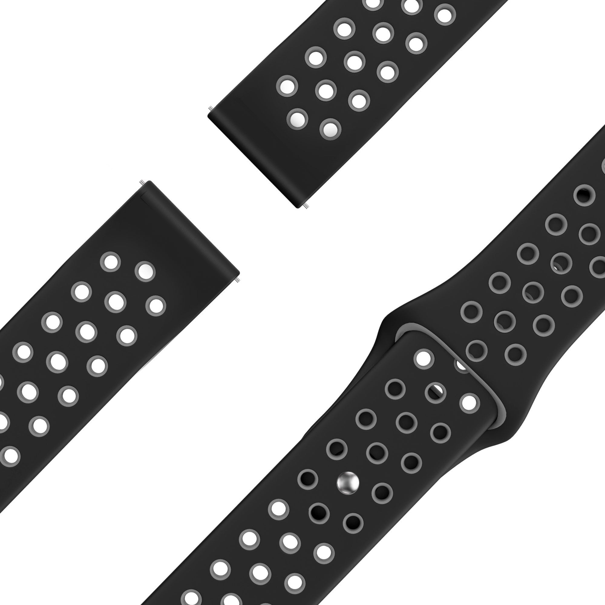 Bandz Amazfit Bip 6 Sport Strap 'Deluxe' (Black/Grey)