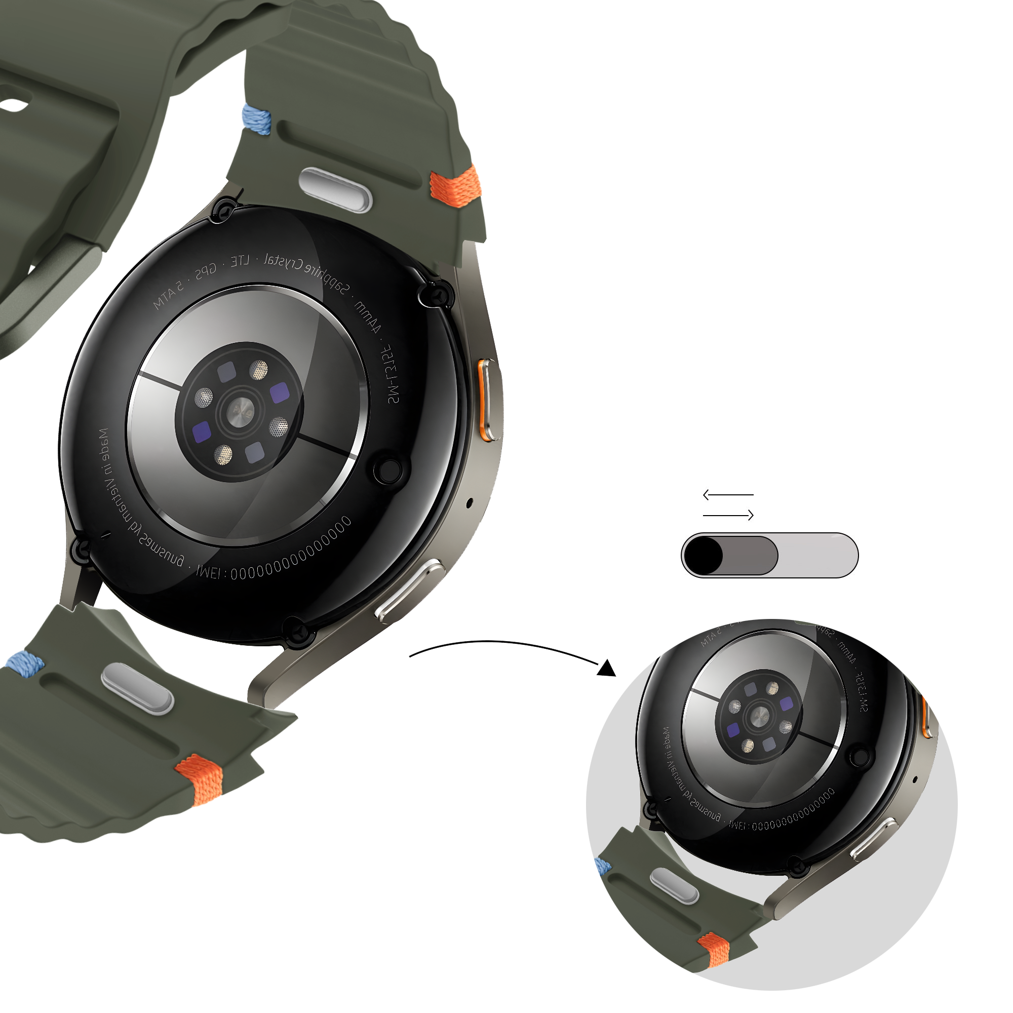 Bandz Samsung Galaxy Watch 5 - 44mm Wave Strap 'Easy Fit' (Green)