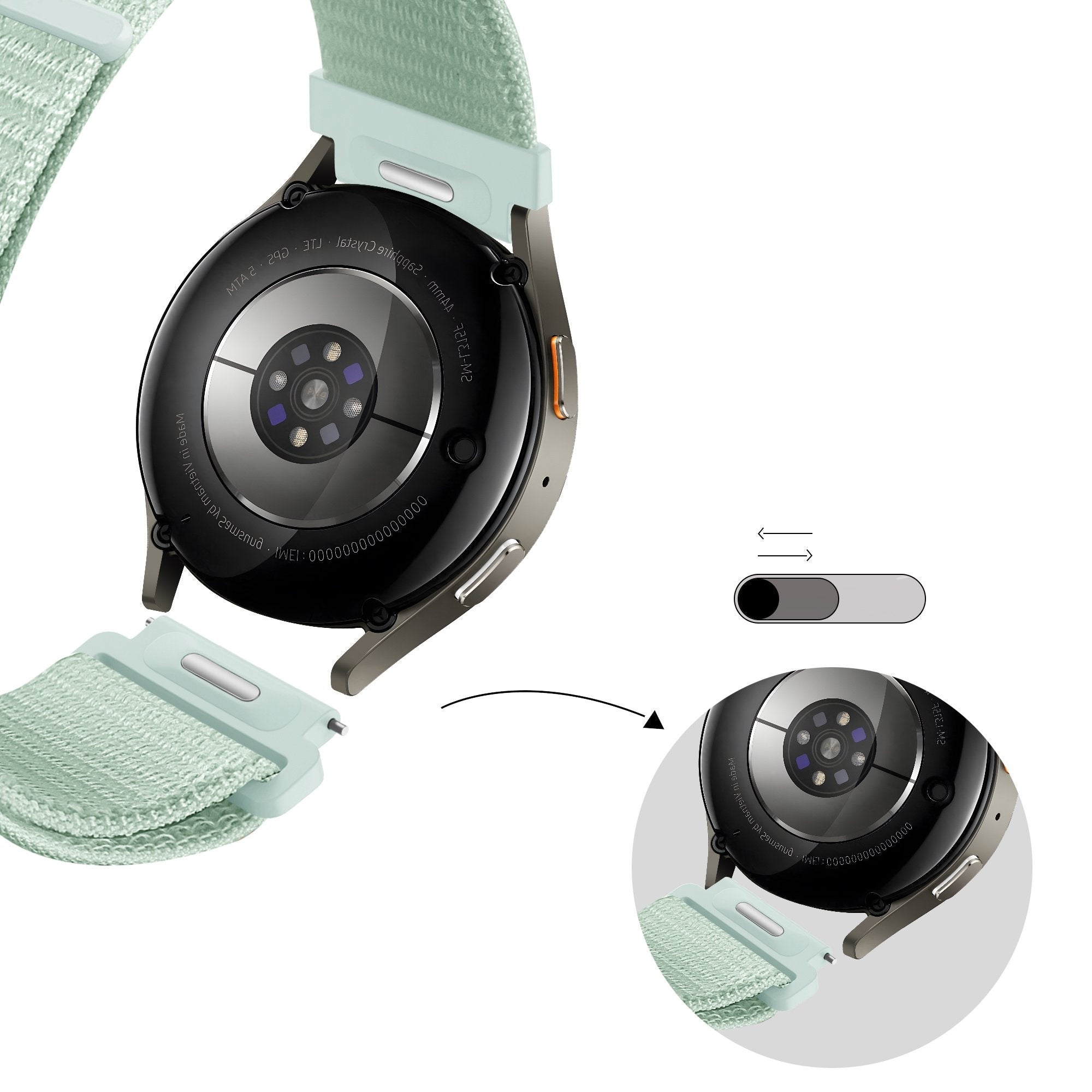 Bandz Samsung Galaxy Watch 6 Classic - 47mm Nylon Strap 'Easy Fit' (Light Green)