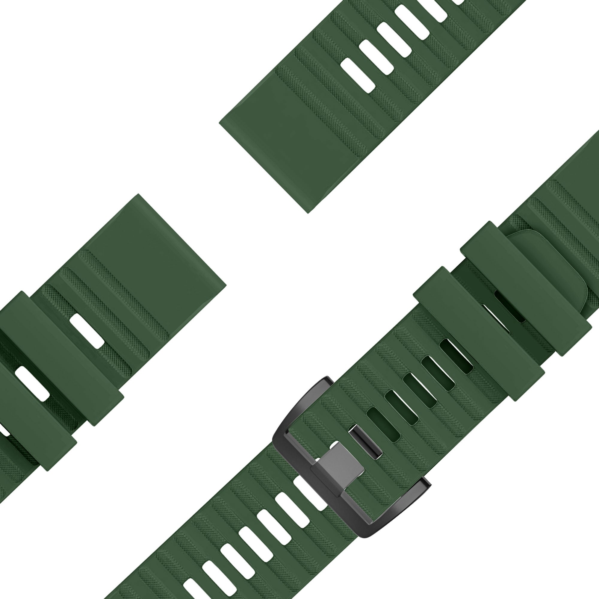 Bandz Garmin Fenix 8 Pro - 51mm Buckled Silicone Strap (Dark Green)