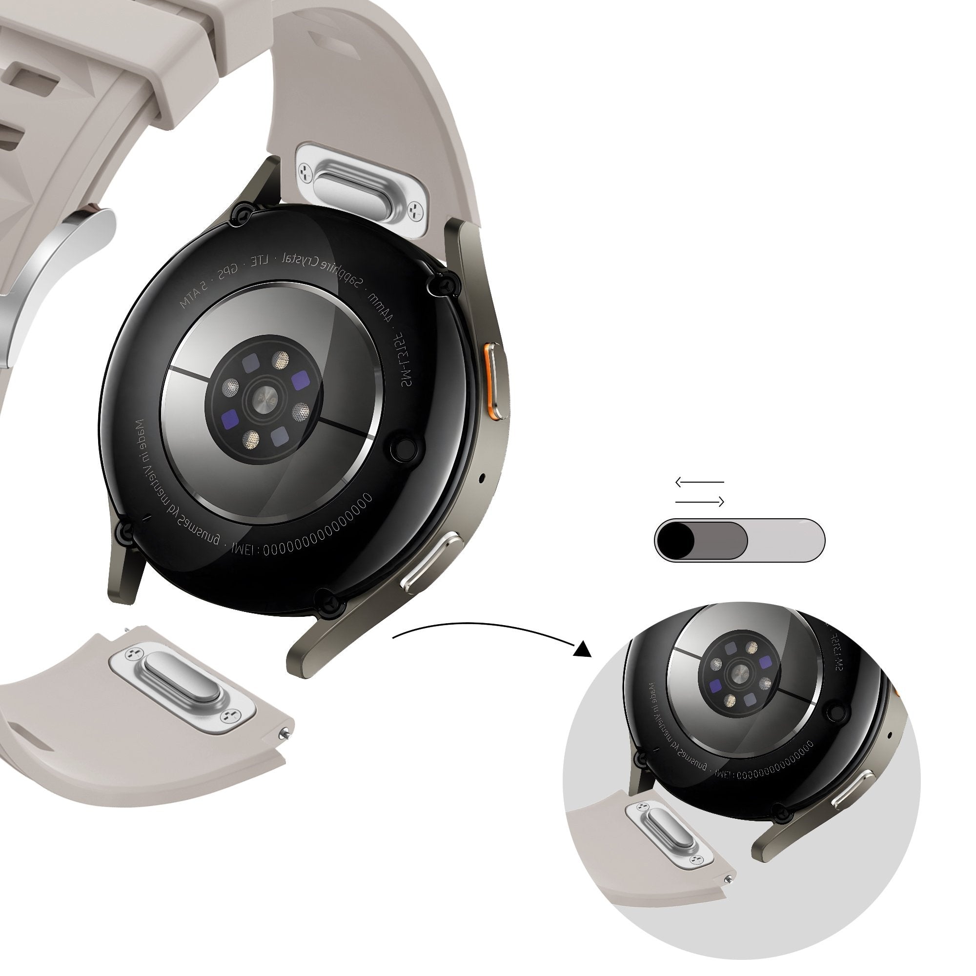 Bandz Xiaomi Watch S4 - 41mm Silicone Strap 'Easy fit' (Starlight)