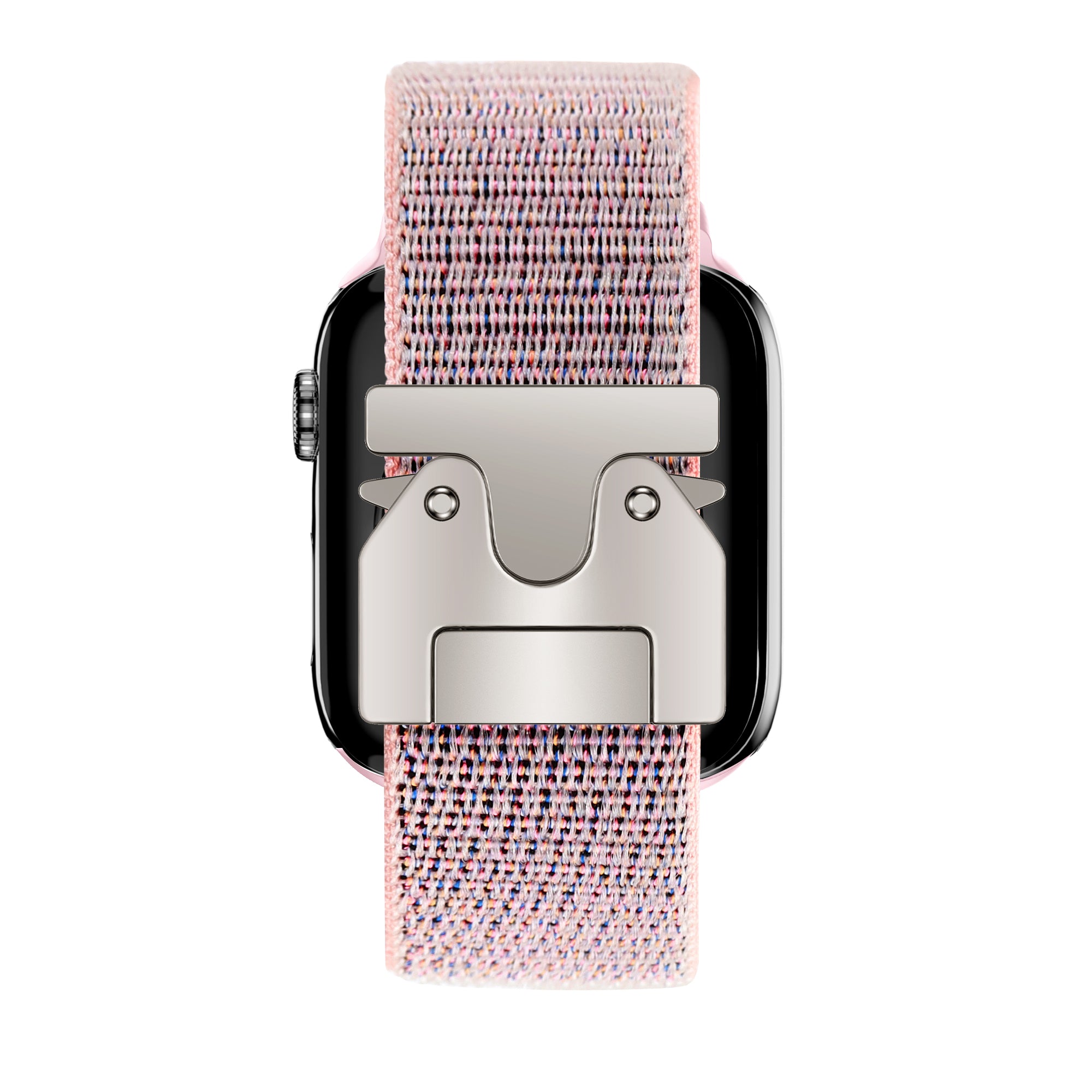 Bandz Apple Watch Nylon Strap 'Classic' with P-Buckle (Grey/Pink)