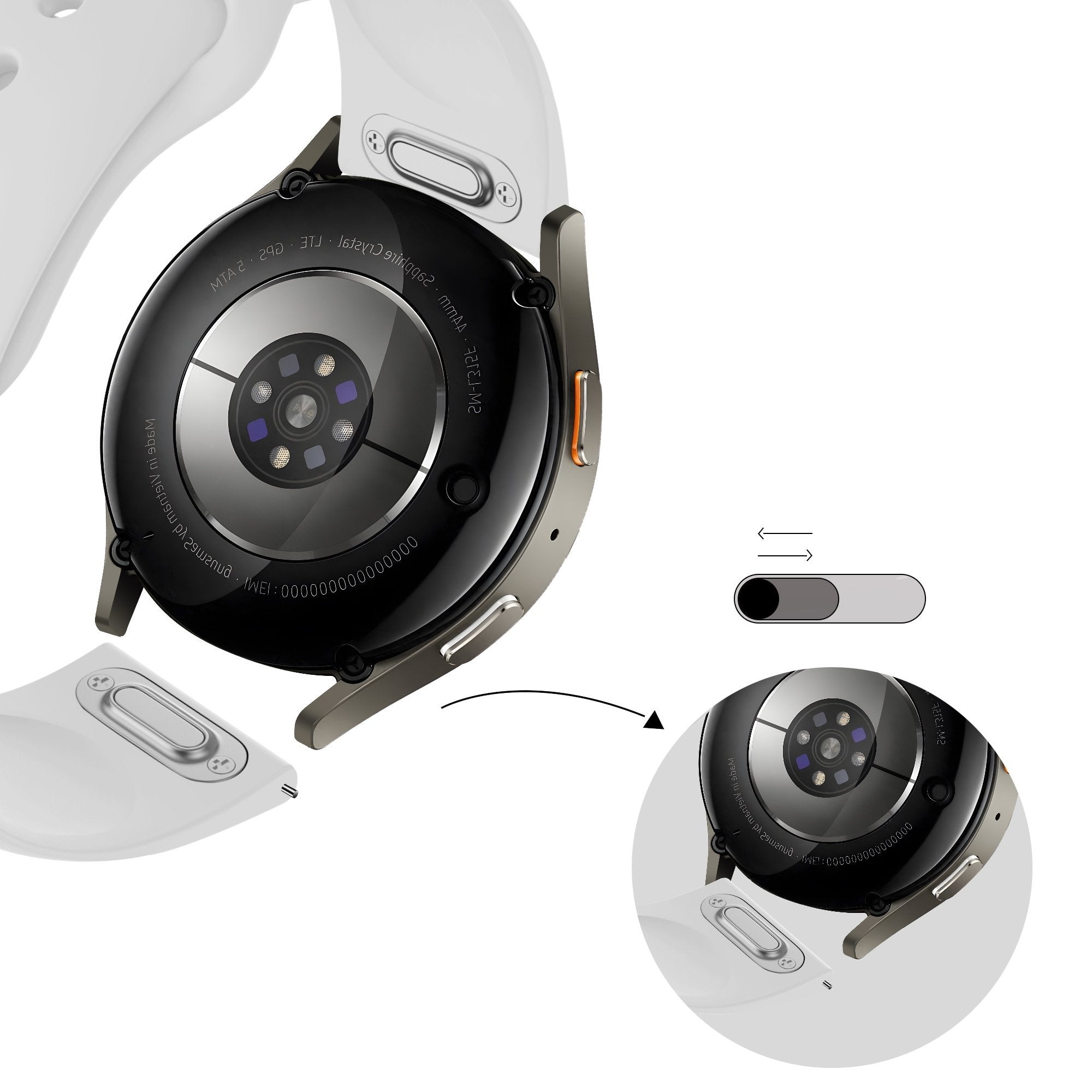 Bandz Huawei Watch GT 3 Pro 43mm Sport Strap 'Easy Fit' (White)