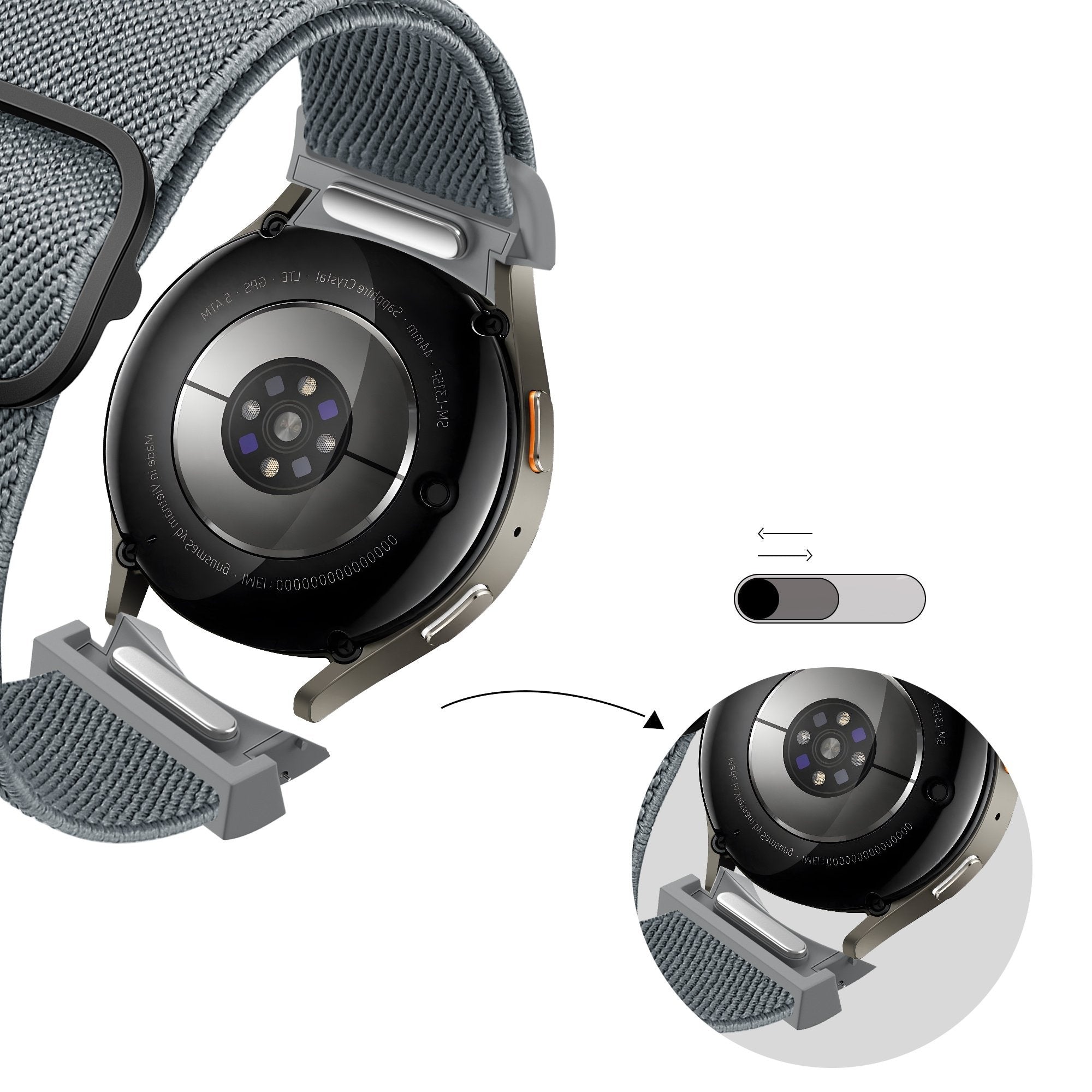 Bandz Samsung Galaxy Watch 6 - 44mm Elastic Strap 'Easy Fit' (Greyblue)