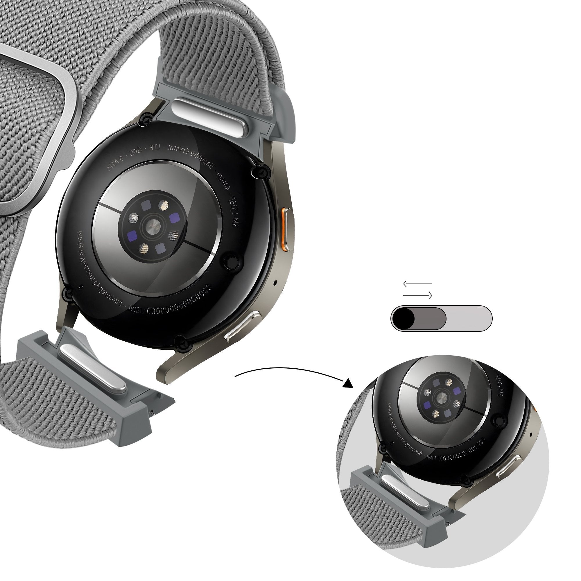 Bandz Samsung Galaxy Watch 7 - 44mm Elastic Strap 'Easy Fit' (Grey)