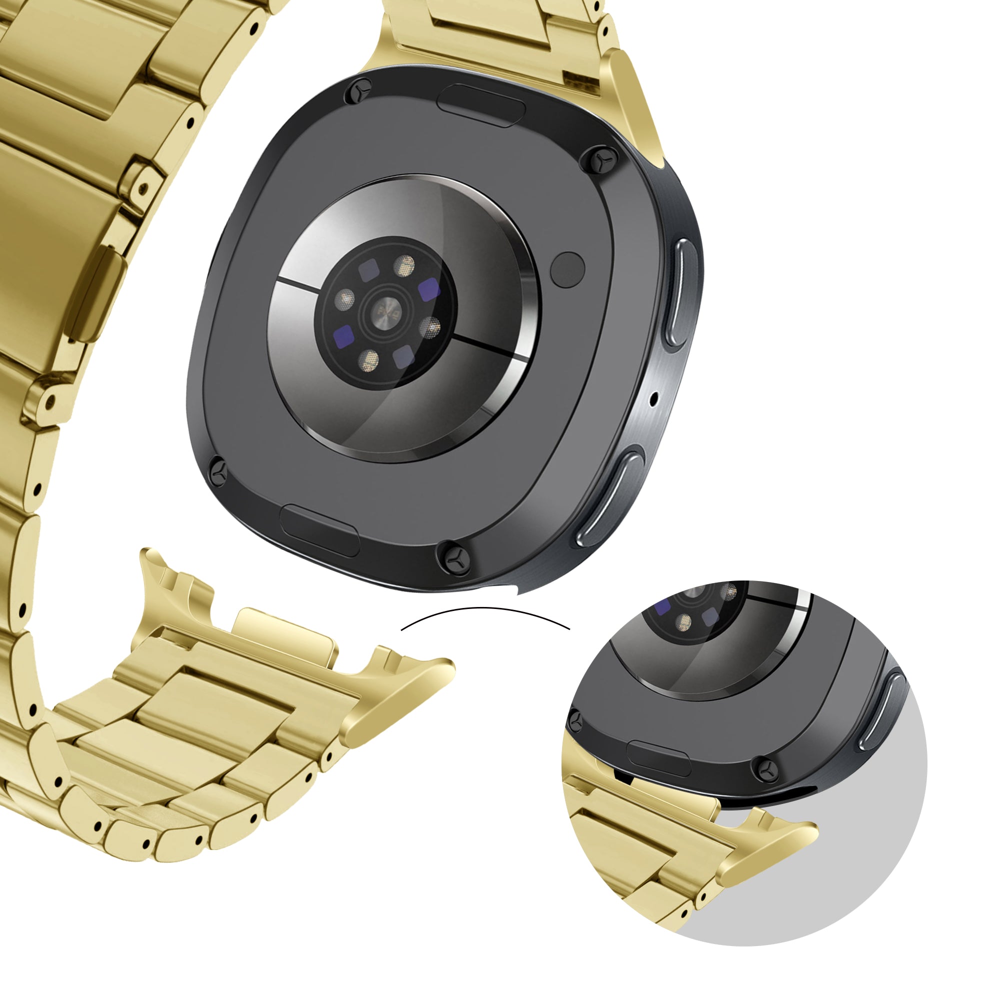 Bandz Samsung Galaxy Watch 8 - 44mm Steel Strap 'Classic' (Gold)