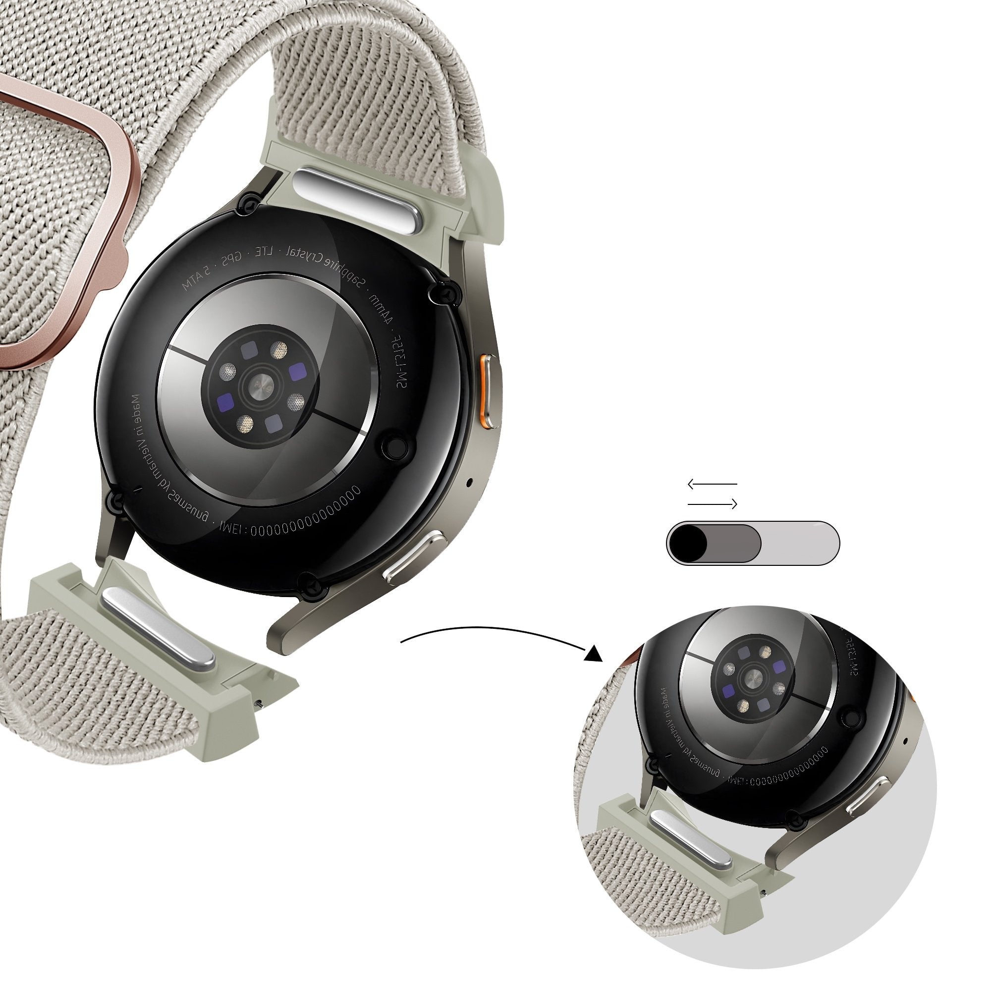 Bandz Samsung Galaxy Watch 6 - 44mm Elastic Strap 'Easy Fit' (Beige)