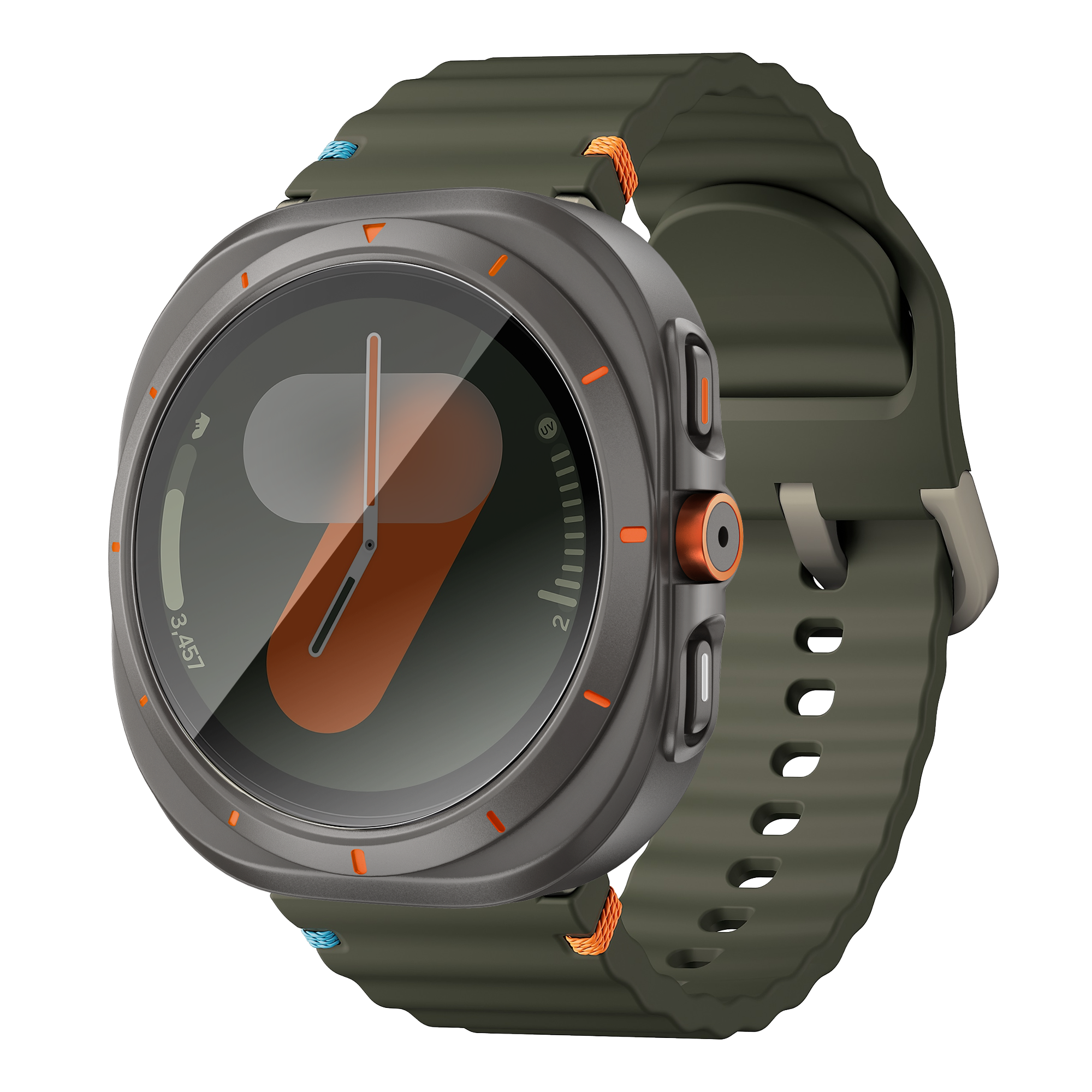 Bandz Samsung Galaxy Watch 7 - 44mm Square PC Case with Glass (Titanium Grey)