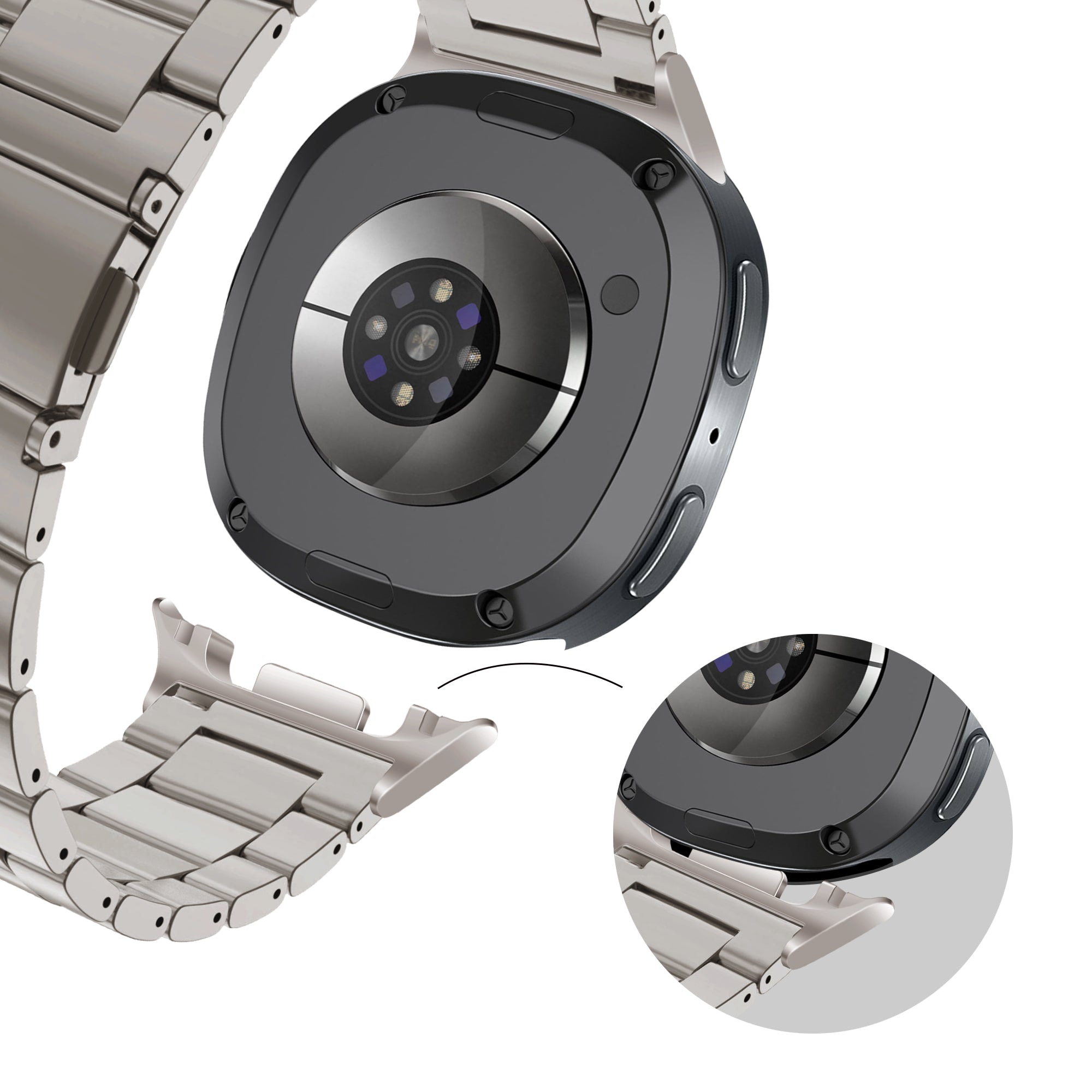 Bandz Samsung Galaxy Watch 8 - 40mm Steel Strap 'Classic' (Titanium)