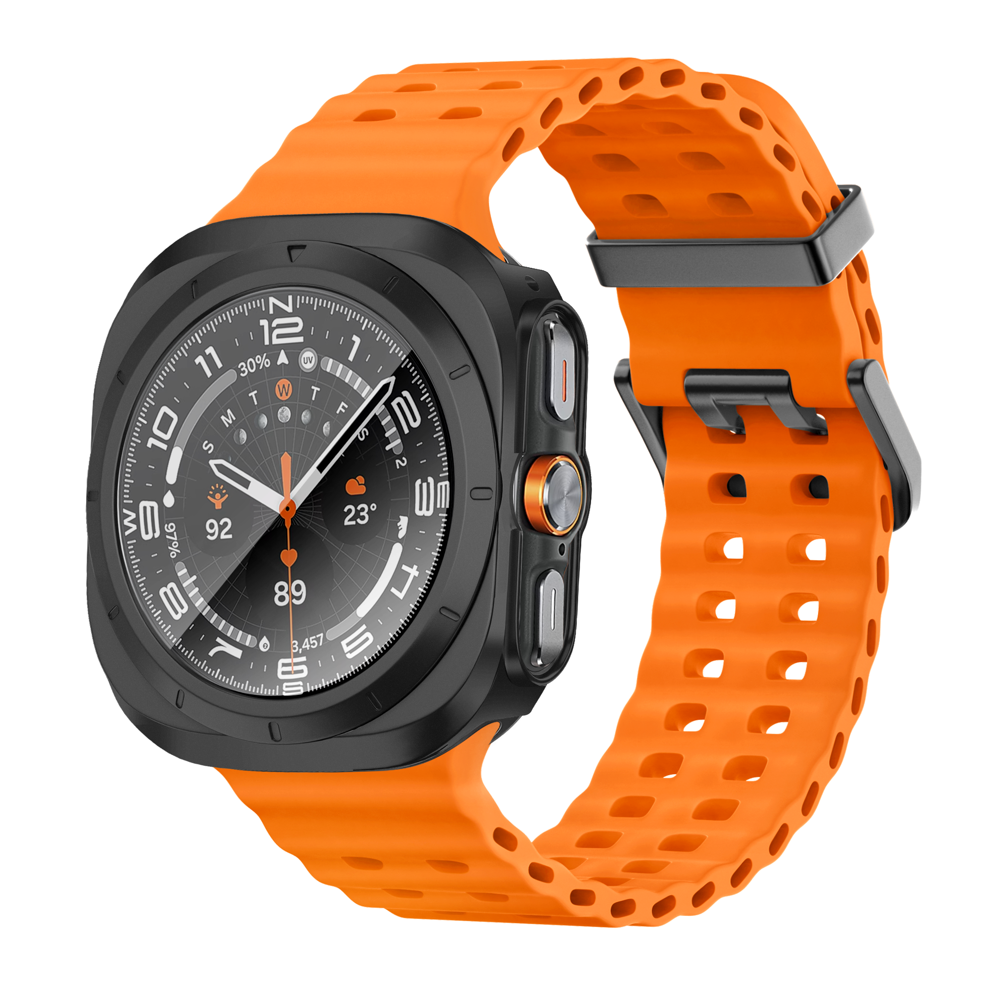 Bandz Samsung Galaxy Watch Ultra PC Case with Glass (Black)
