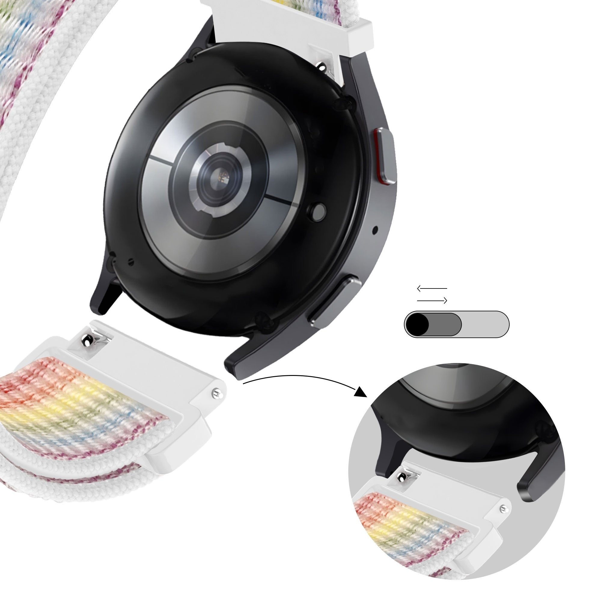 Bandz Withings ScanWatch 2 - 42mm Nylon Loop Strap (Multicolour)