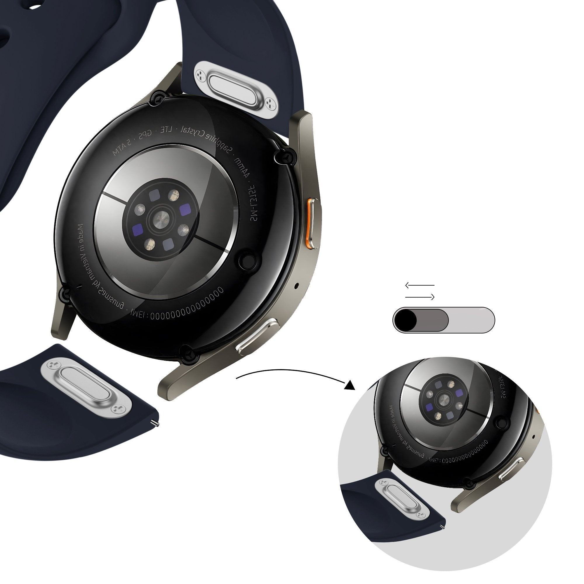 Bandz Amazfit Bip 5 Sport Strap 'Easy Fit' (Dark Blue)