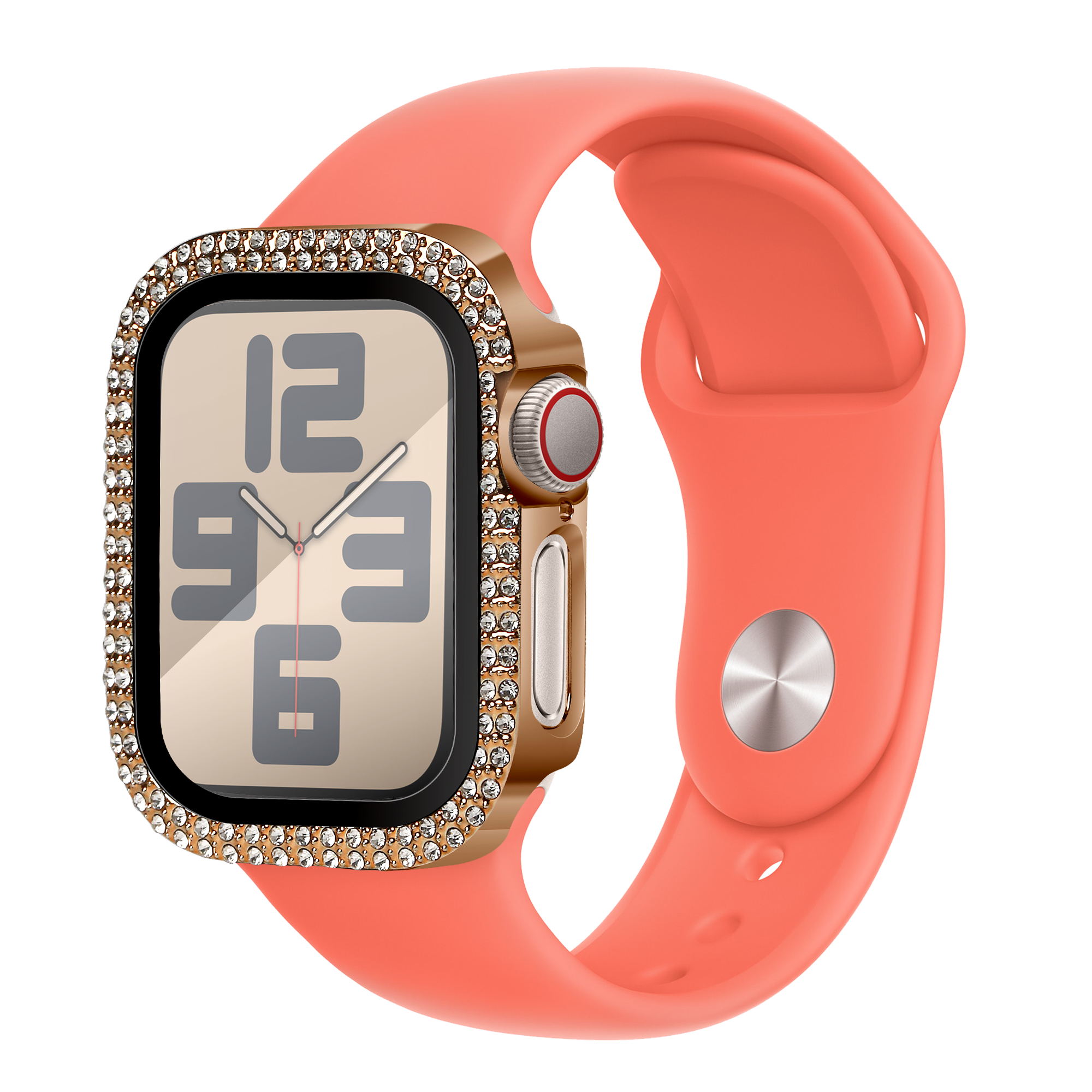 Bandz Apple Watch 10 - 42mm Diamond Case with Glass (Rose Gold)