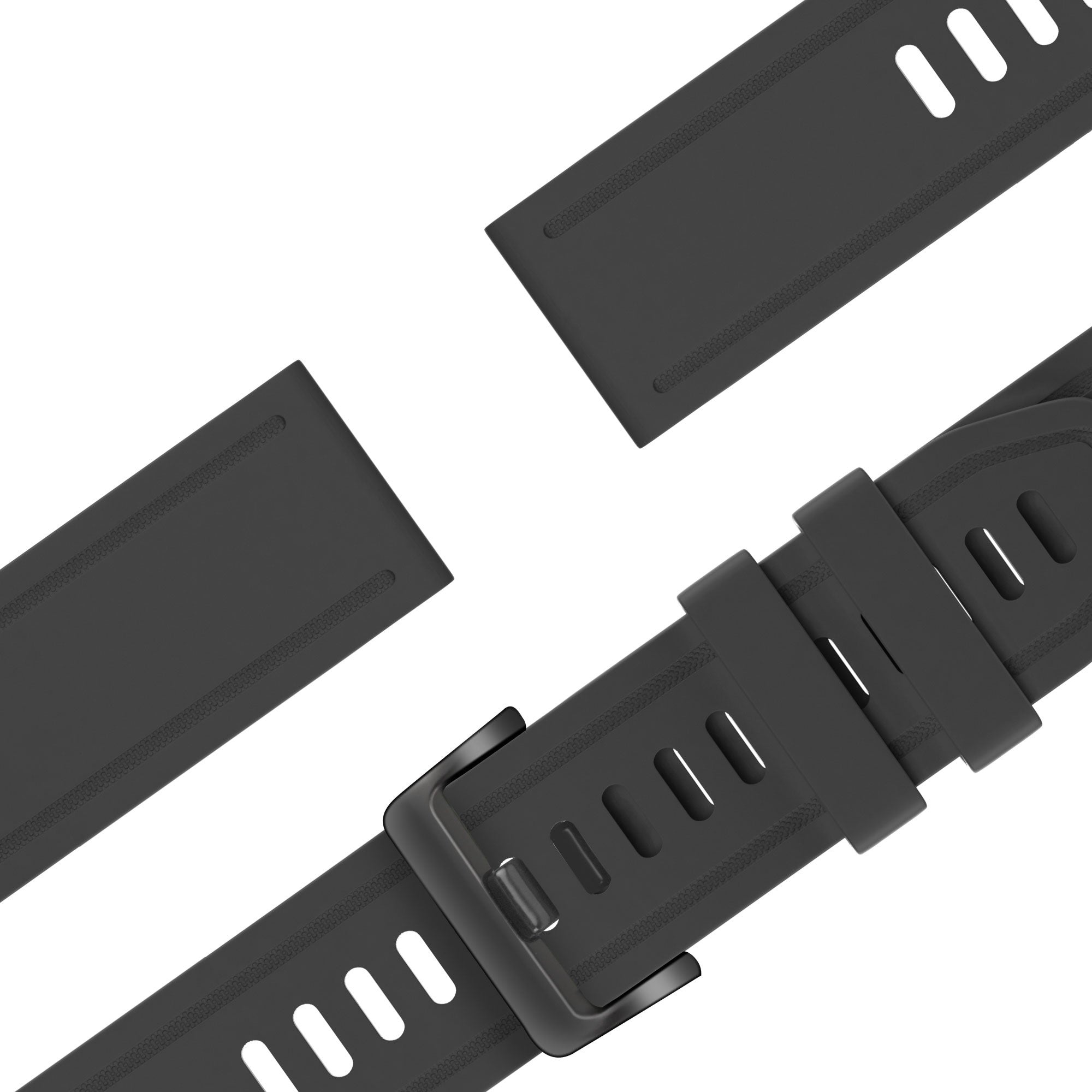 Bandz Garmin Approach S70 - 42mm Buckled Silicone Strap (Black)