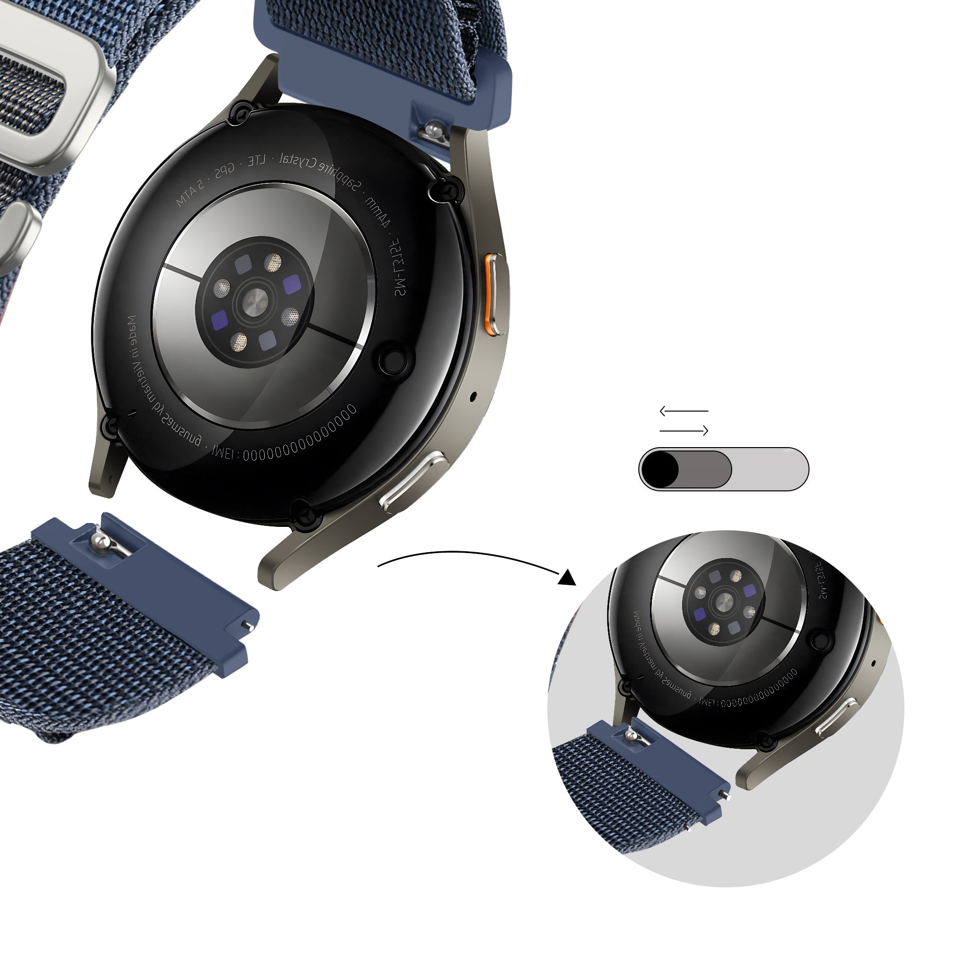 Bandz Withings Steel HR Sport Alpine Nylon Strap (Greyblue)