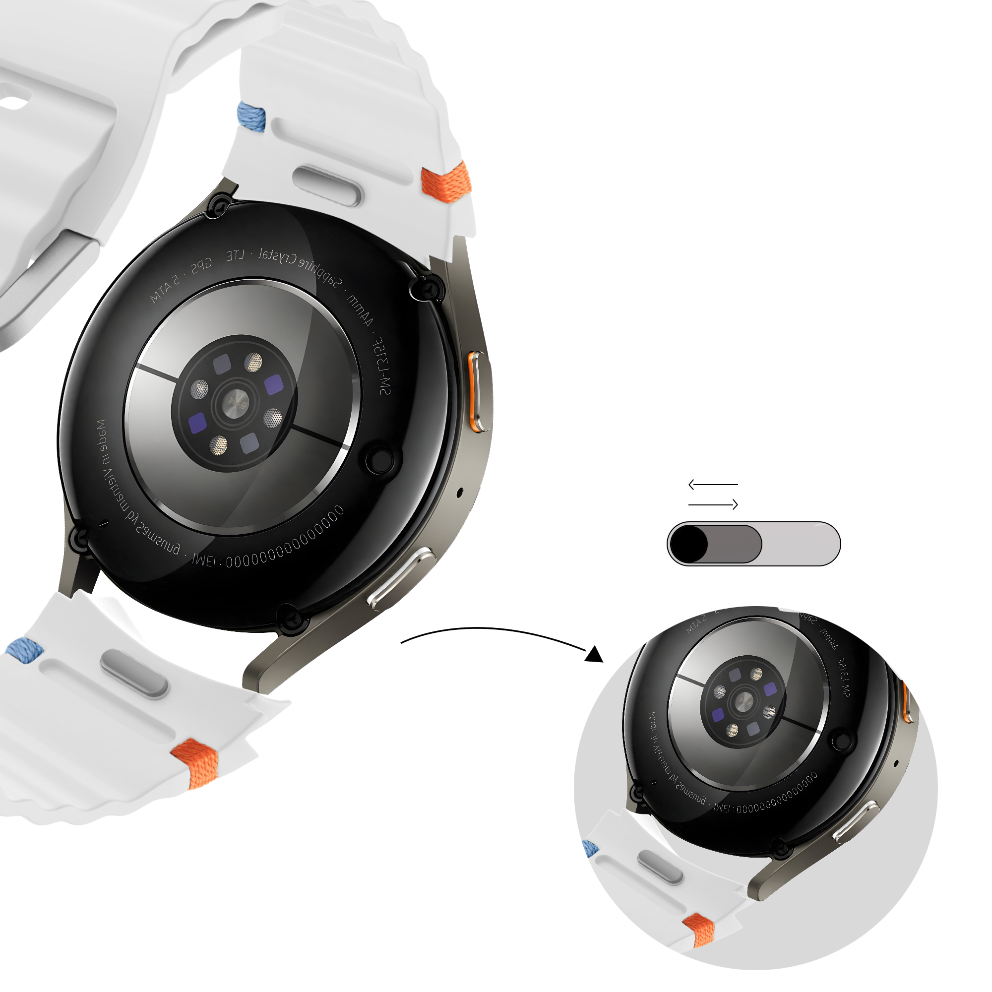 Bandz Samsung Galaxy Watch FE Wave Strap 'Easy Fit' (White)