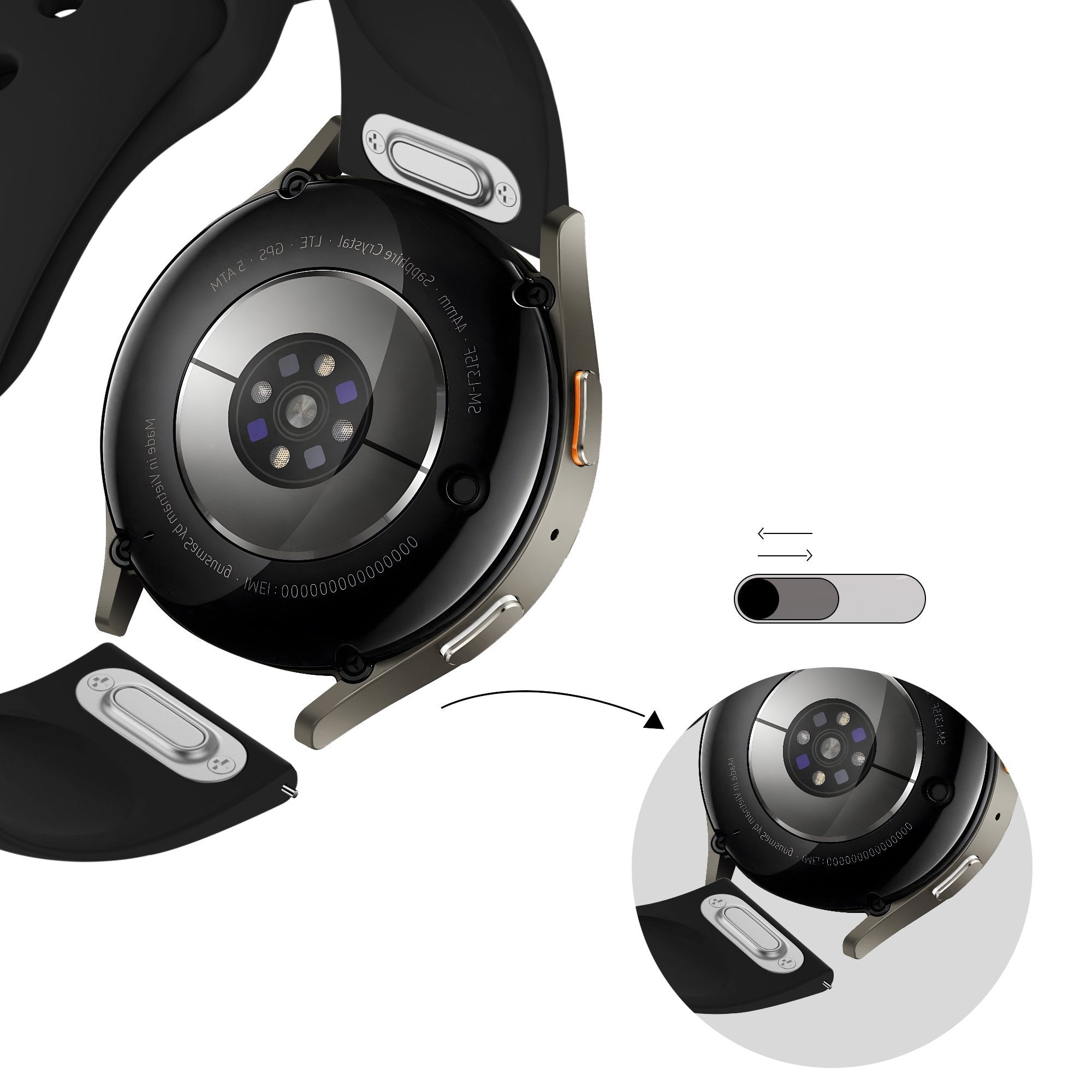 Bandz Huawei Watch GT 5 - 46mm Sport Strap 'Easy Fit' (Black)