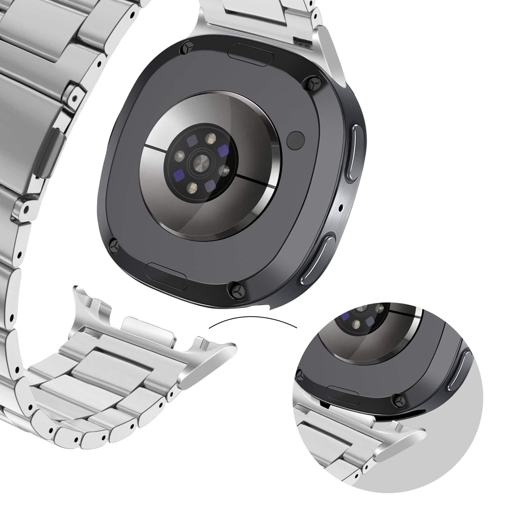 Bandz Samsung Galaxy Watch 8 - 44mm Steel Strap 'Classic' (Silver)