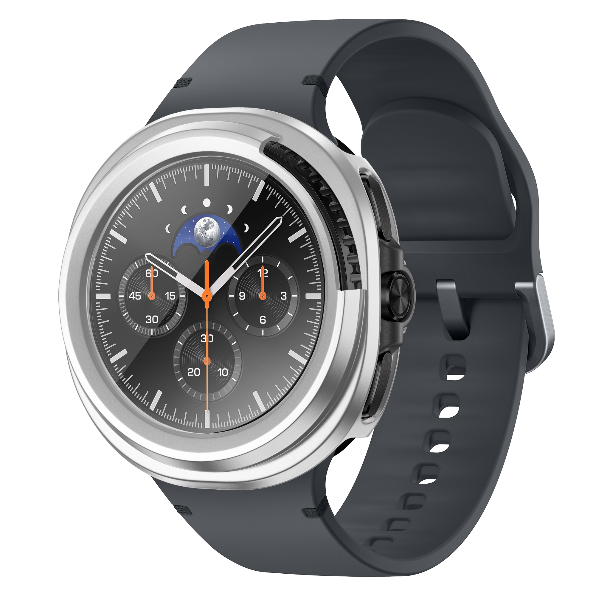 Bandz Samsung Galaxy Watch 8 Classic PC Cover with Glass (Silver)