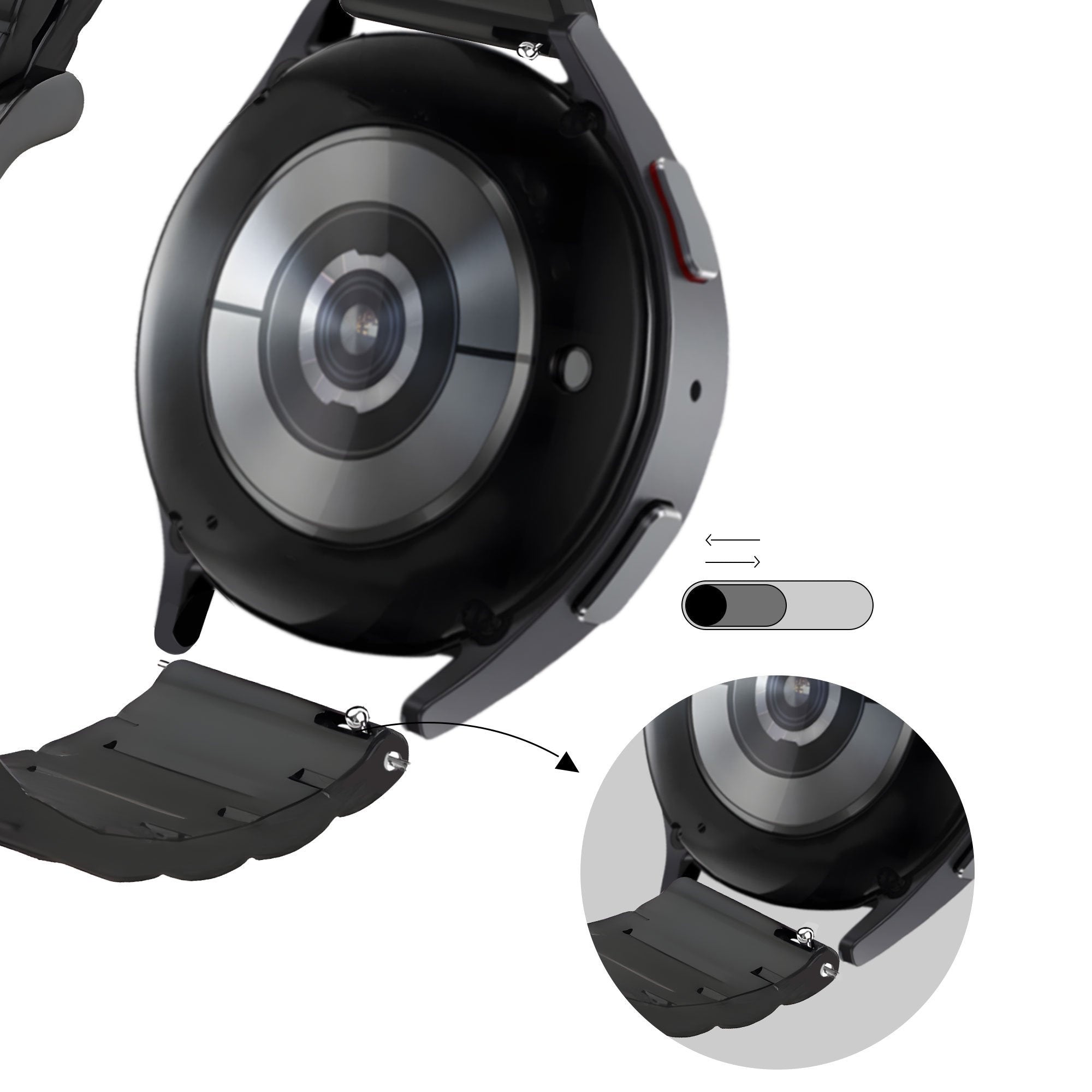 Bandz Suunto Vertical Sport Strap Striped (Black/Red)