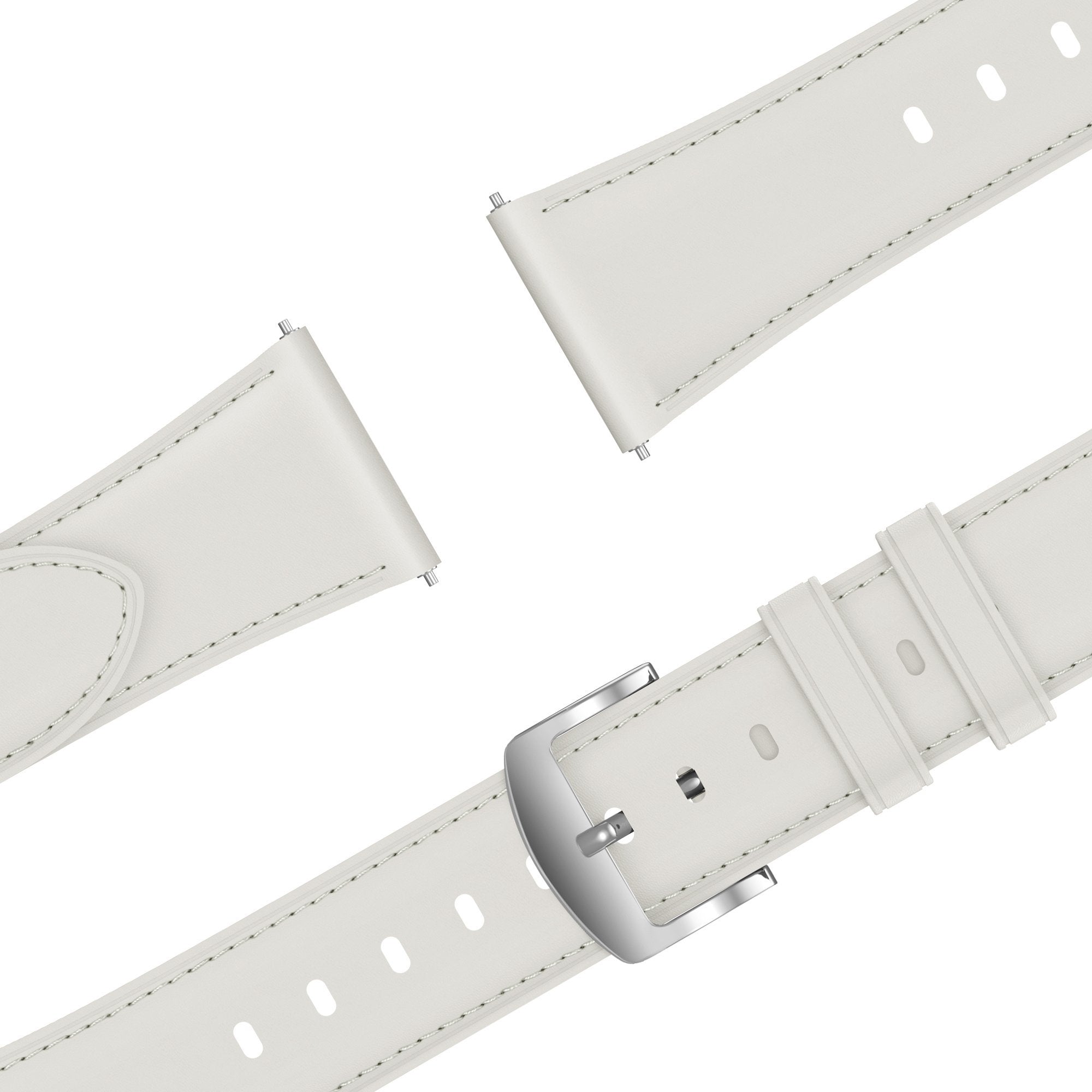 Bandz Fossil Gen 5e - 42mm Leather Strap 'Easy Fit' (White)